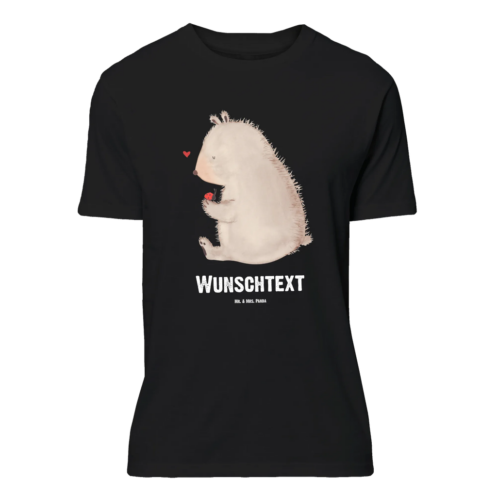 Personalisiertes T-Shirt Bär mit Marienkäfer T-Shirt Personalisiert, T-Shirt mit Namen, T-Shirt mit Aufruck, Männer, Frauen, Wunschtext, Bedrucken, Bär, Teddy, Teddybär, Marienkäfer, Liebe, Freiheit, Motivation, Das Leben ist schön