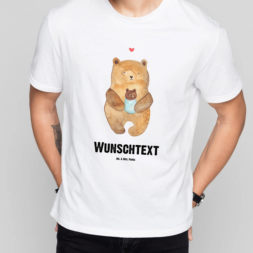 Personalisiertes T-Shirt Bär mit Baby T-Shirt Personalisiert, T-Shirt mit Namen, T-Shirt mit Aufruck, Männer, Frauen, Wunschtext, Bedrucken, Bär, Teddy, Teddybär, Eltern, Mutter, Baby, Taufe, Geburt, Nichte, Neffe, Enkel, Enkelin, Täufling, Geburtstag, Glückwunsch