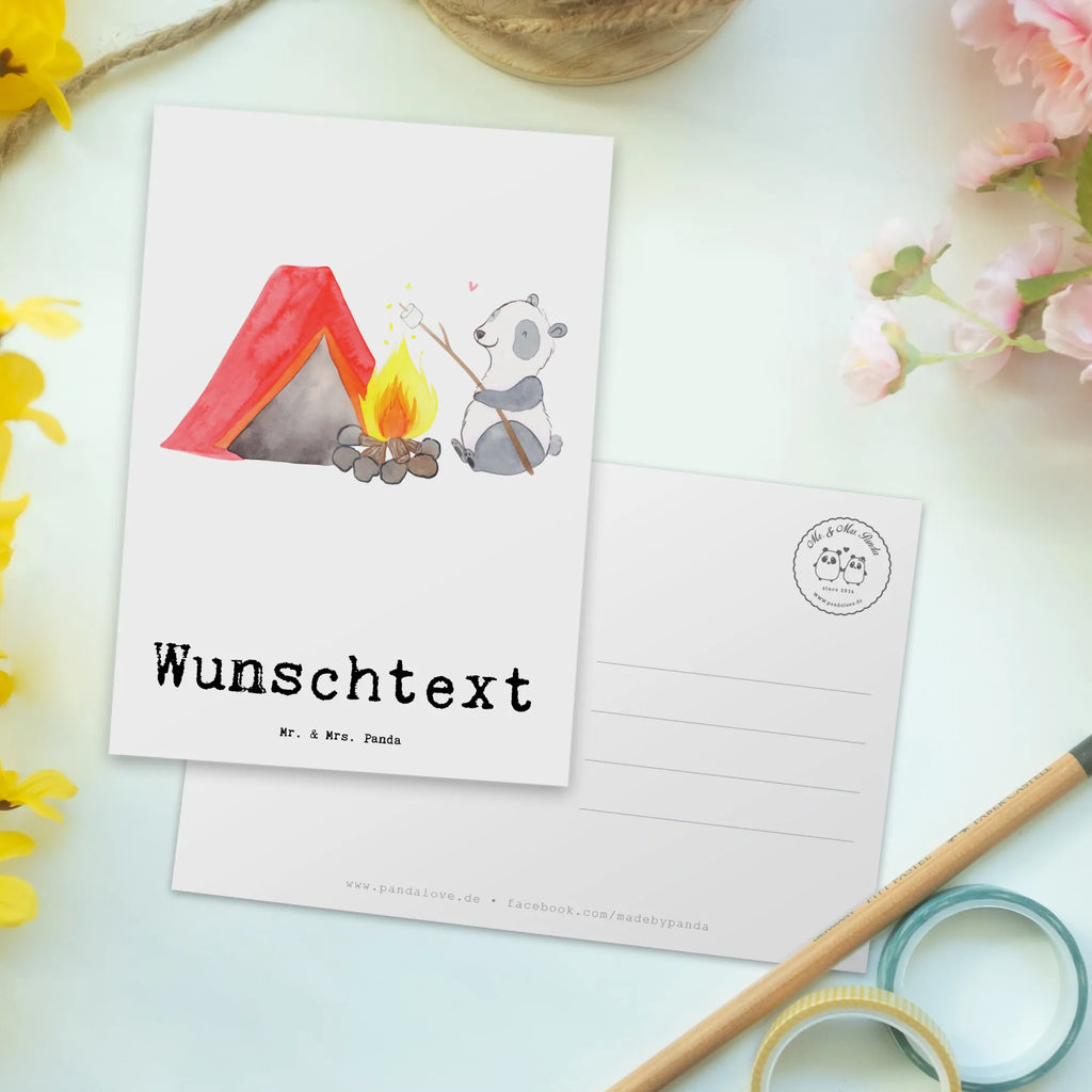 Personalisierte Postkarte Panda Campen Postkarte mit Namen, Postkarte bedrucken, Postkarte mit Wunschtext, Postkarte personalisierbar, Geschenkkarte mit Namen, Grußkarte mit Namen, Karte mit Namen, Einladung mit Namen, Ansichtskarte mit Namen, Geschenkkarte mit Wunschtext, Grußkarte mit Wunschtext, Karte mit Wunschtext, Einladung mit Wunschtext, Ansichtskarte mit Wunschtext, Geschenk, Sport, Sportart, Hobby, Schenken, Danke, Dankeschön, Auszeichnung, Gewinn, Sportler, Campen, Camping, campen gehen, Zelten, Campingplatz