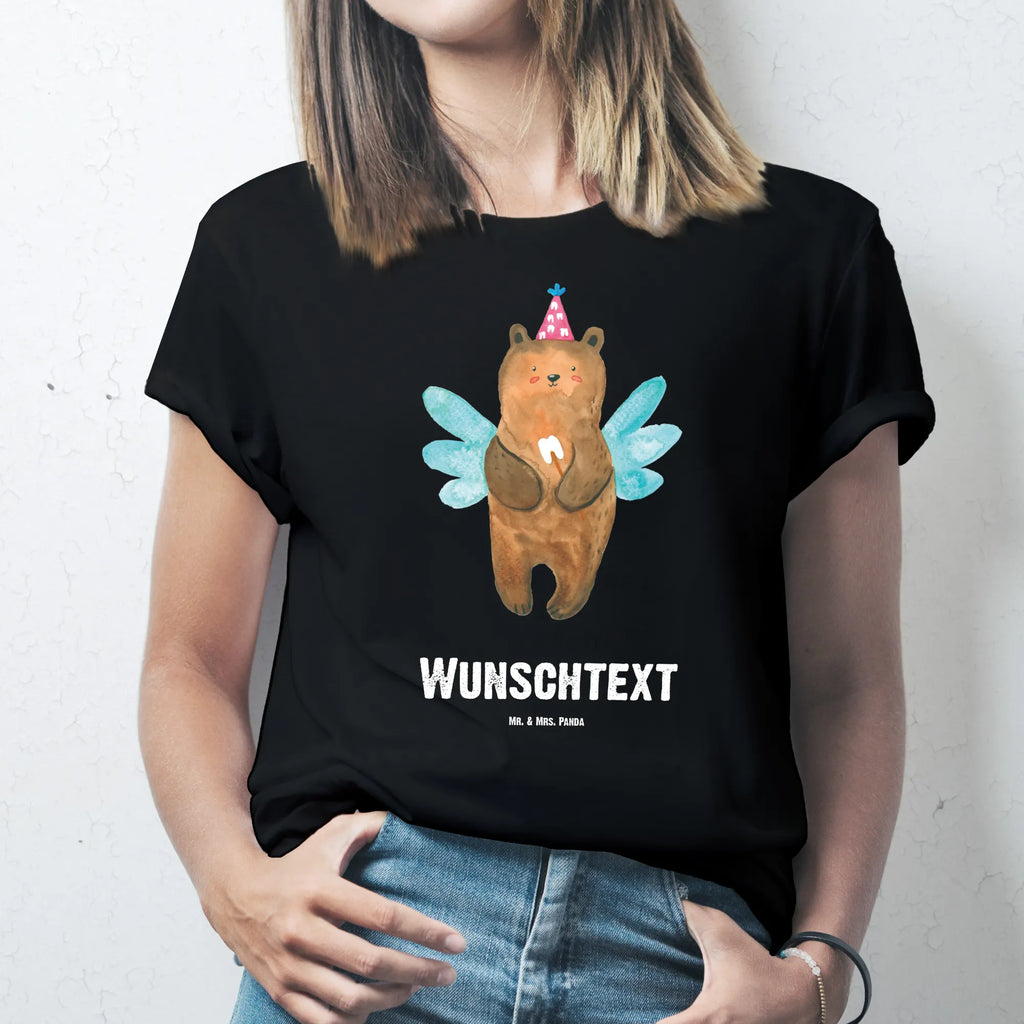 Personalisiertes T-Shirt Zahnfee Bär T-Shirt Personalisiert, T-Shirt mit Namen, T-Shirt mit Aufruck, Männer, Frauen, Wunschtext, Bedrucken, Bär, Teddy, Teddybär, Zahnfee, Fee, Milchzahn, Erster Zahn