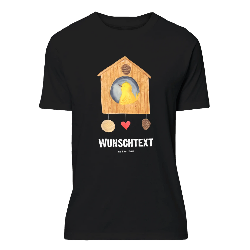 Personalisiertes T-Shirt Vogelhaus Home T-Shirt Personalisiert, T-Shirt mit Namen, T-Shirt mit Aufruck, Männer, Frauen, Wunschtext, Bedrucken, Tiermotive, Gute Laune, lustige Sprüche, Tiere, Vogelhaus, Vogel, Home sweet Home, Einzug, Umzug, Geschenk, Einzugsgeschenk, Hausbau, Haus