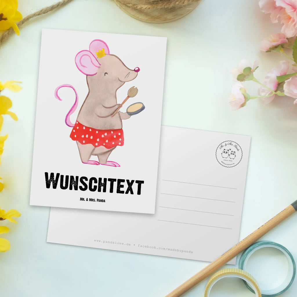 Personalisierte Postkarte Visagistin mit Herz Postkarte mit Namen, Postkarte bedrucken, Postkarte mit Wunschtext, Postkarte personalisierbar, Geschenkkarte mit Namen, Grußkarte mit Namen, Karte mit Namen, Einladung mit Namen, Ansichtskarte mit Namen, Geschenkkarte mit Wunschtext, Grußkarte mit Wunschtext, Karte mit Wunschtext, Einladung mit Wunschtext, Ansichtskarte mit Wunschtext, Beruf, Ausbildung, Jubiläum, Abschied, Rente, Kollege, Kollegin, Geschenk, Schenken, Arbeitskollege, Mitarbeiter, Firma, Danke, Dankeschön, Kosmetikerin, Make Up Artist, Maskenbildnerin, Visagistin, Beauty Salon, Kosmetikstudio, Eröffnung