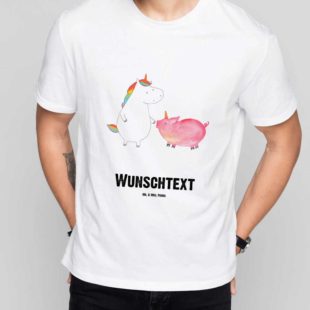 Personalisiertes T-Shirt Einhorn + Schweinhorn T-Shirt Personalisiert, T-Shirt mit Namen, T-Shirt mit Aufruck, Männer, Frauen, Wunschtext, Bedrucken, Einhorn, Einhörner, Einhorn Deko, Pegasus, Unicorn, Freundschaft, Schweinhorn, Schwein, Freundin, Schweinchen