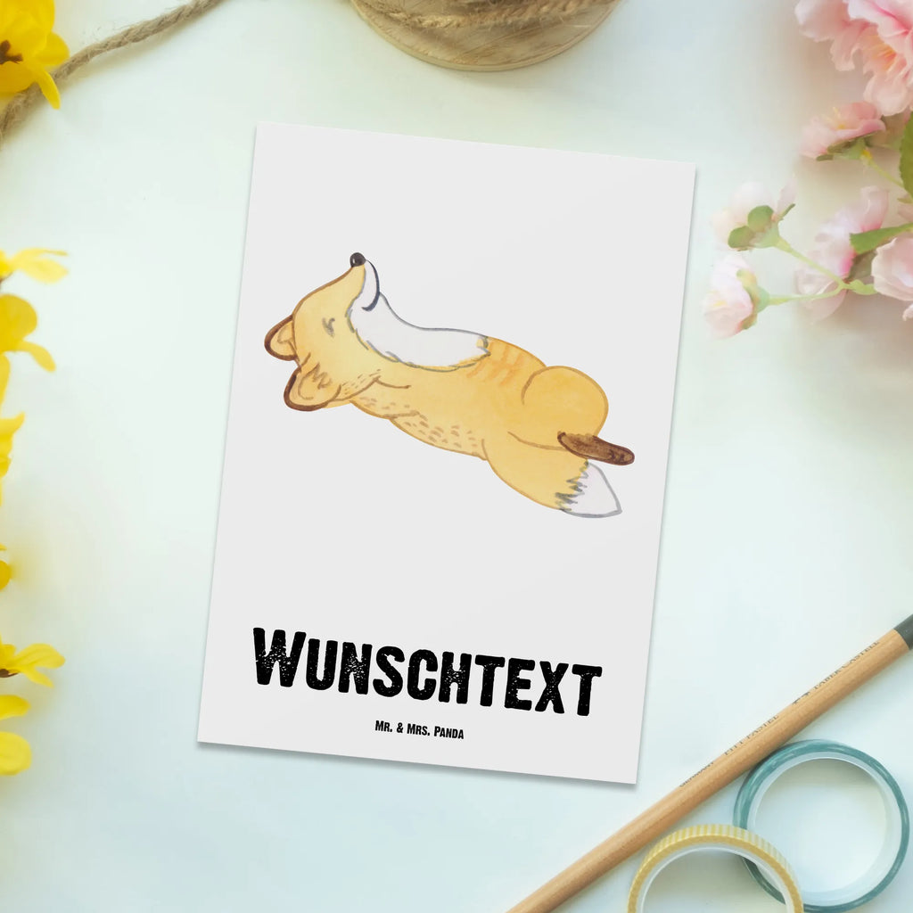 Personalisierte Postkarte Fuchs Crunches Postkarte mit Namen, Postkarte bedrucken, Postkarte mit Wunschtext, Postkarte personalisierbar, Geschenkkarte mit Namen, Grußkarte mit Namen, Karte mit Namen, Einladung mit Namen, Ansichtskarte mit Namen, Geschenkkarte mit Wunschtext, Grußkarte mit Wunschtext, Karte mit Wunschtext, Einladung mit Wunschtext, Ansichtskarte mit Wunschtext, Geschenk, Sport, Sportart, Hobby, Schenken, Danke, Dankeschön, Auszeichnung, Gewinn, Sportler, Crunches, Fitness, Bauchpressen, Fitnessstudio