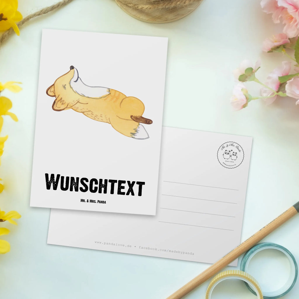 Personalisierte Postkarte Fuchs Crunches Postkarte mit Namen, Postkarte bedrucken, Postkarte mit Wunschtext, Postkarte personalisierbar, Geschenkkarte mit Namen, Grußkarte mit Namen, Karte mit Namen, Einladung mit Namen, Ansichtskarte mit Namen, Geschenkkarte mit Wunschtext, Grußkarte mit Wunschtext, Karte mit Wunschtext, Einladung mit Wunschtext, Ansichtskarte mit Wunschtext, Geschenk, Sport, Sportart, Hobby, Schenken, Danke, Dankeschön, Auszeichnung, Gewinn, Sportler, Crunches, Fitness, Bauchpressen, Fitnessstudio