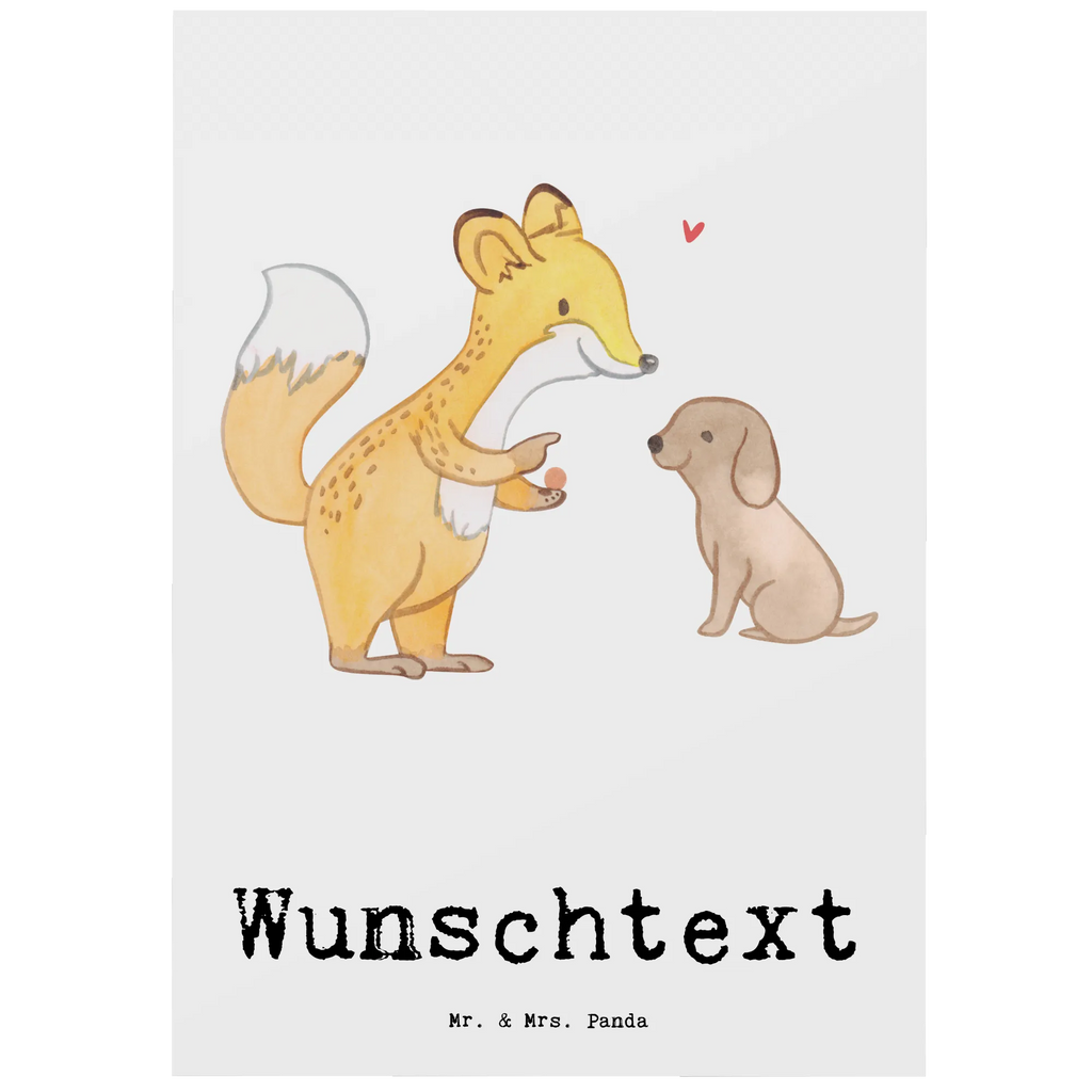 Personalisierte Postkarte Fuchs Hundetraining Postkarte mit Namen, Postkarte bedrucken, Postkarte mit Wunschtext, Postkarte personalisierbar, Geschenkkarte mit Namen, Grußkarte mit Namen, Karte mit Namen, Einladung mit Namen, Ansichtskarte mit Namen, Geschenkkarte mit Wunschtext, Grußkarte mit Wunschtext, Karte mit Wunschtext, Einladung mit Wunschtext, Ansichtskarte mit Wunschtext, Geschenk, Sport, Sportart, Hobby, Schenken, Danke, Dankeschön, Auszeichnung, Gewinn, Sportler, Hundetraining, Hundeerziehung, Hundeschule, Welpenschule, Hundeprüfung