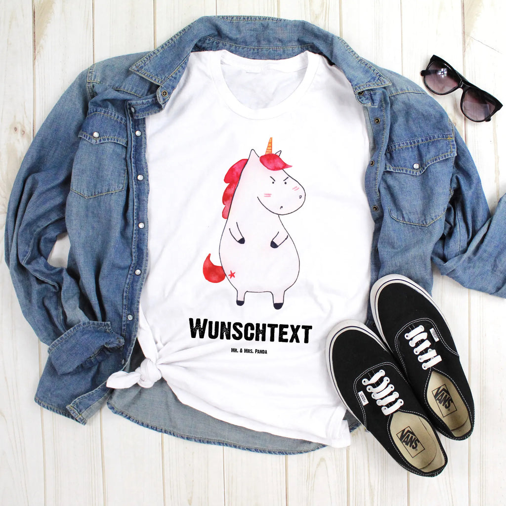 Personalisiertes T-Shirt Einhorn Wut T-Shirt Personalisiert, T-Shirt mit Namen, T-Shirt mit Aufruck, Männer, Frauen, Wunschtext, Bedrucken, Einhorn, Einhörner, Einhorn Deko, Unicorn, Realität, Ansage, lustlos, nein, Büro, Arbeit, wütend, dumme Fragen, lustig, Spaß, Geschenk