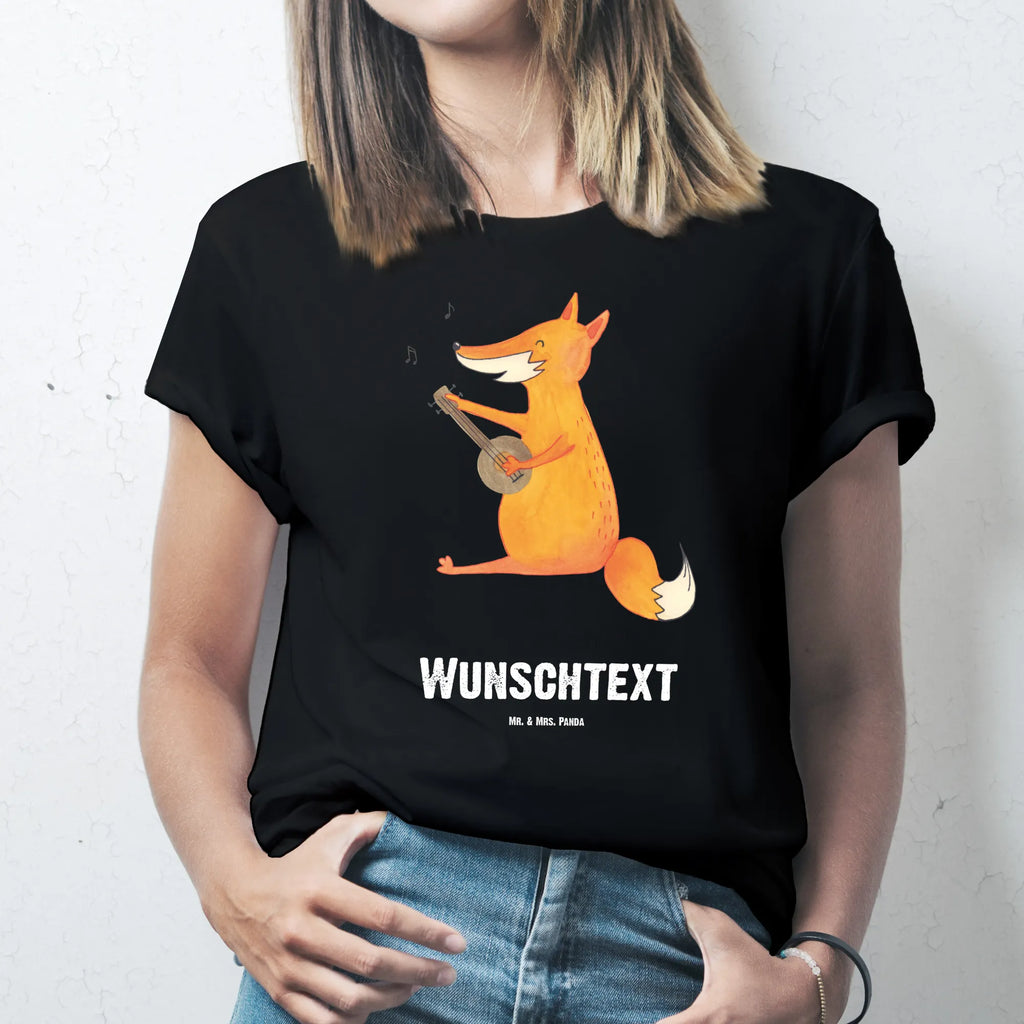 Personalisiertes T-Shirt Fuchs Gitarre T-Shirt Personalisiert, T-Shirt mit Namen, T-Shirt mit Aufruck, Männer, Frauen, Wunschtext, Bedrucken, Fuchs, Füchse, Geschenk Musiker, Musik Spruch, Musikerin, Sänger, Sängerin, Gitarre