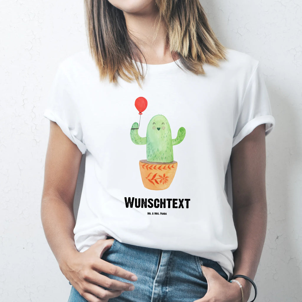 Personalisiertes T-Shirt Kaktus Luftballon T-Shirt Personalisiert, T-Shirt mit Namen, T-Shirt mit Aufruck, Männer, Frauen, Wunschtext, Bedrucken, Kaktus, Kakteen, Luftballon, Neustart, Freude, Büro, Stress, Büroalltag, Freundin, Freund, Ausbildung, Prüfung