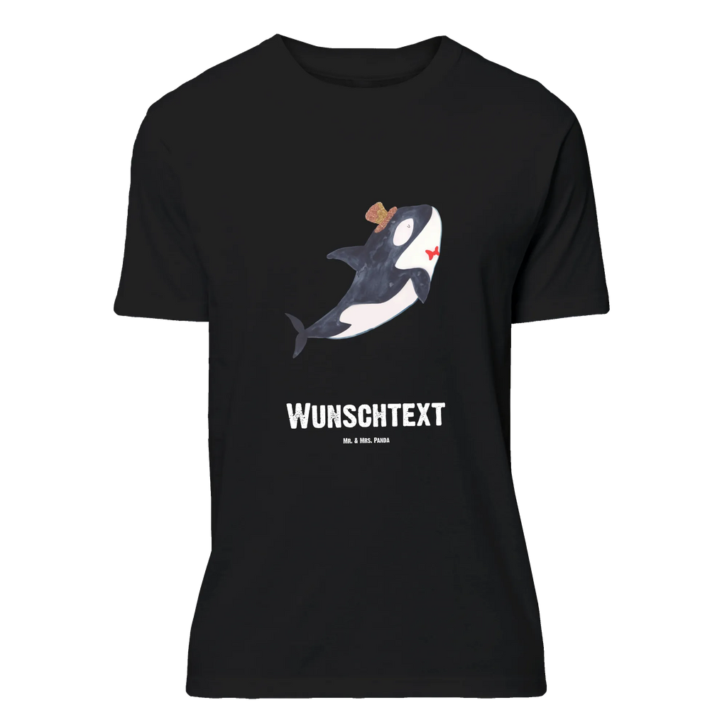 Personalisiertes T-Shirt Orca Zylinder T-Shirt Personalisiert, T-Shirt mit Namen, T-Shirt mit Aufruck, Männer, Frauen, Wunschtext, Bedrucken, Meerestiere, Meer, Urlaub, Narwal, Glitter, Konfetti, Glitzer, Geburtstag, Feier, Fete, Fest, Glückwunsch, Orca