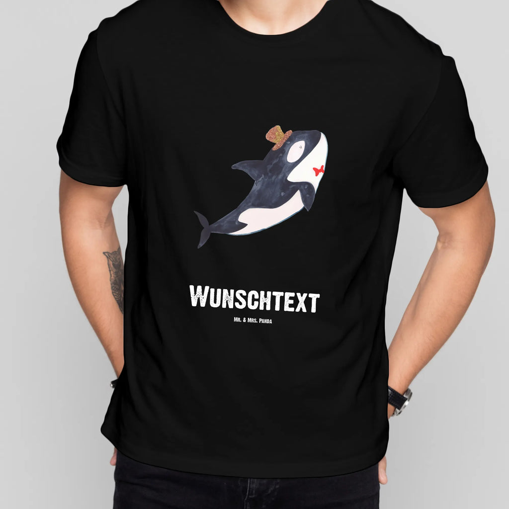 Personalisiertes T-Shirt Orca Zylinder T-Shirt Personalisiert, T-Shirt mit Namen, T-Shirt mit Aufruck, Männer, Frauen, Wunschtext, Bedrucken, Meerestiere, Meer, Urlaub, Narwal, Glitter, Konfetti, Glitzer, Geburtstag, Feier, Fete, Fest, Glückwunsch, Orca