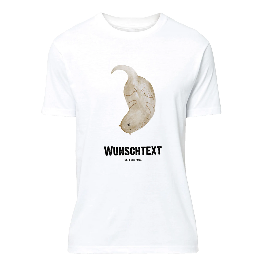 Personalisiertes T-Shirt Otter kopfüber T-Shirt Personalisiert, T-Shirt mit Namen, T-Shirt mit Aufruck, Männer, Frauen, Wunschtext, Bedrucken, Otter, Fischotter, Seeotter, Otter Seeotter See Otter