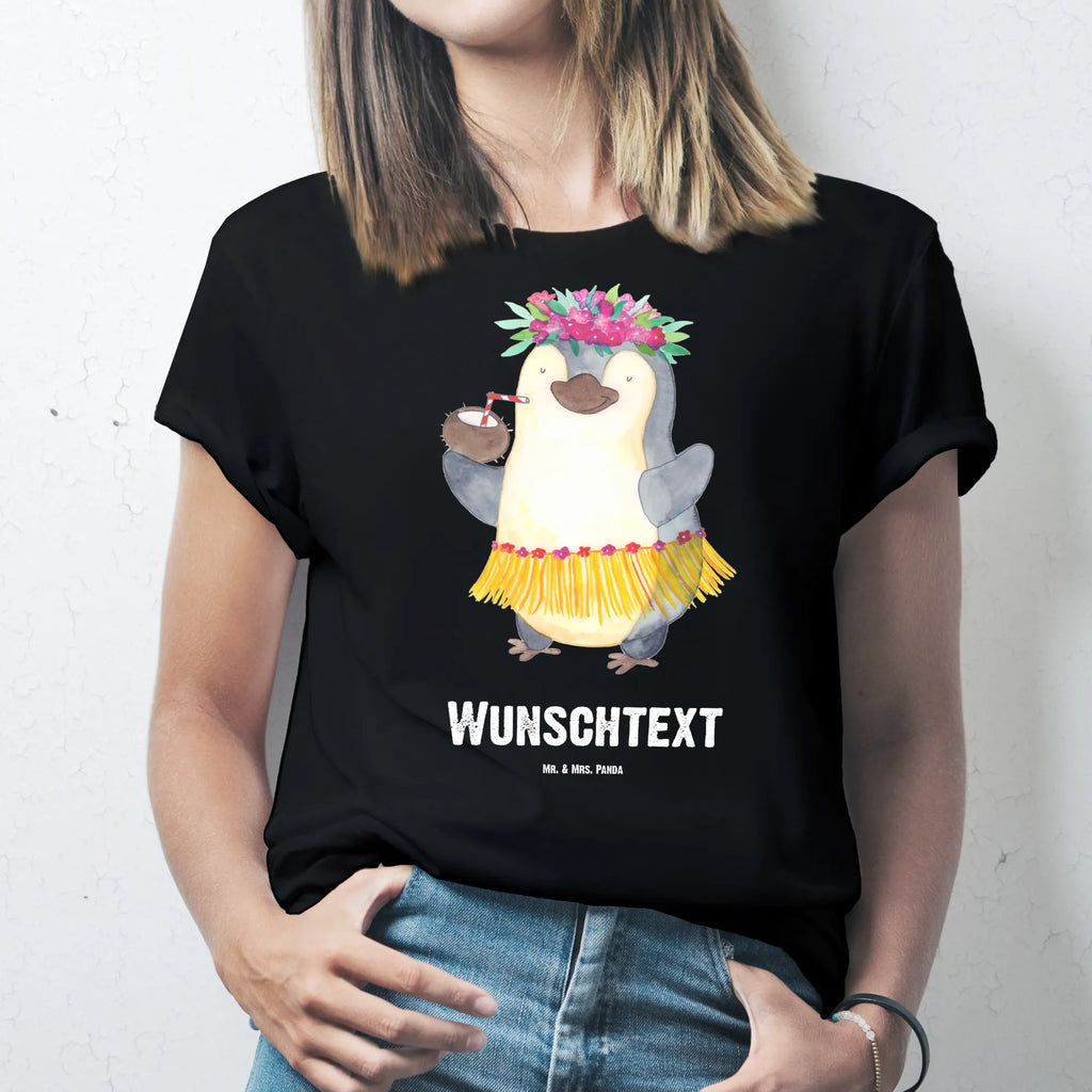 Personalisiertes T-Shirt Pinguin Kokosnuss T-Shirt Personalisiert, T-Shirt mit Namen, T-Shirt mit Aufruck, Männer, Frauen, Wunschtext, Bedrucken, Pinguin, Aloha, Hawaii, Urlaub, Kokosnuss, Pinguine