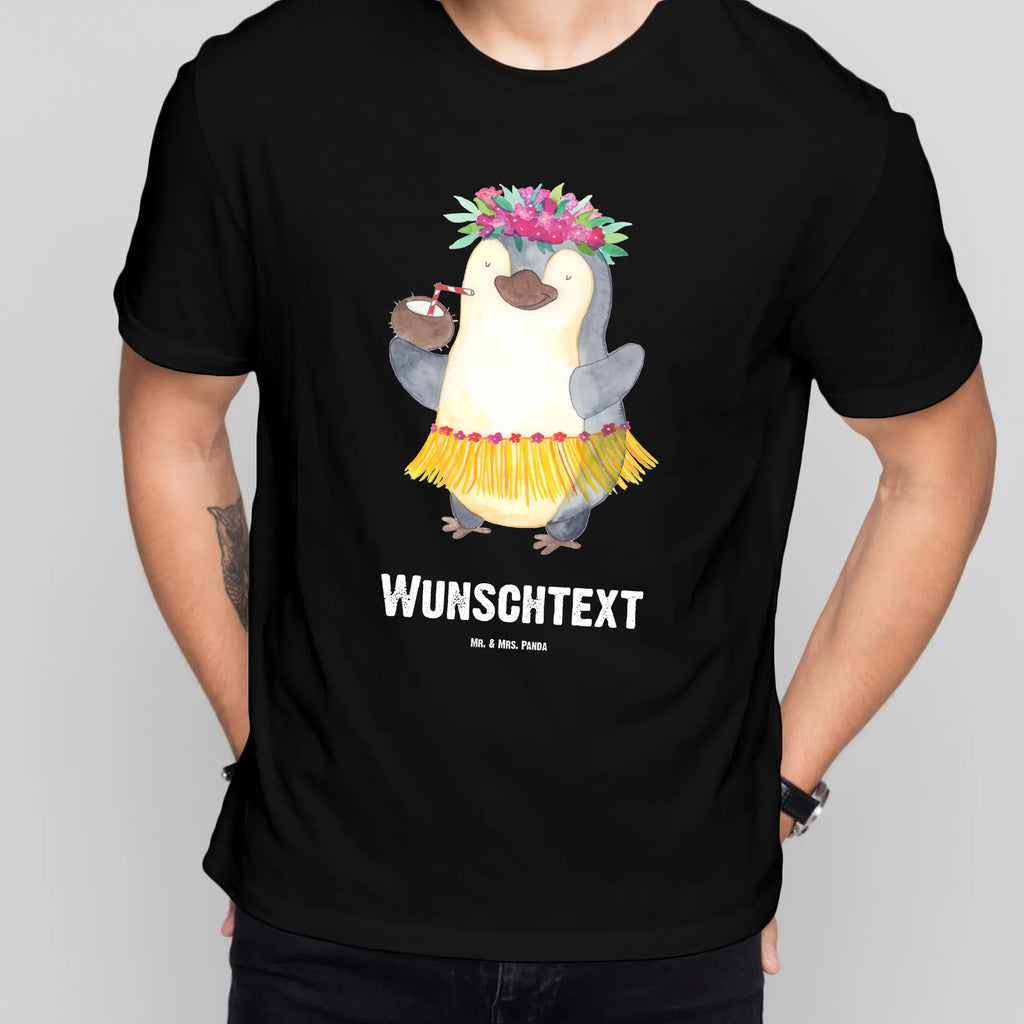 Personalisiertes T-Shirt Pinguin Kokosnuss T-Shirt Personalisiert, T-Shirt mit Namen, T-Shirt mit Aufruck, Männer, Frauen, Wunschtext, Bedrucken, Pinguin, Aloha, Hawaii, Urlaub, Kokosnuss, Pinguine