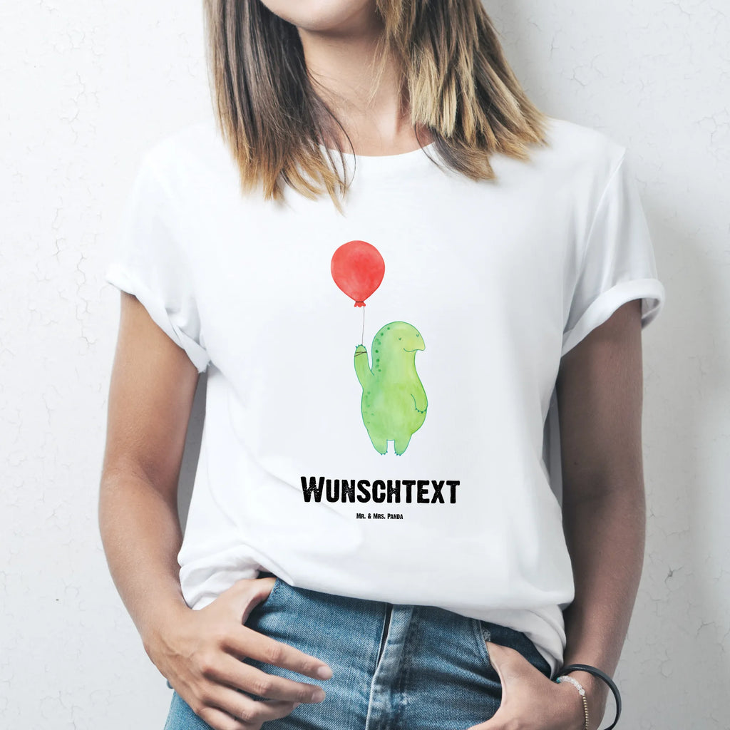 Personalisiertes T-Shirt Schildkröte Luftballon T-Shirt Personalisiert, T-Shirt mit Namen, T-Shirt mit Aufruck, Männer, Frauen, Wunschtext, Bedrucken, Schildkröte, Schildkröten, Mutausbruch, Motivation, Motivationsspruch