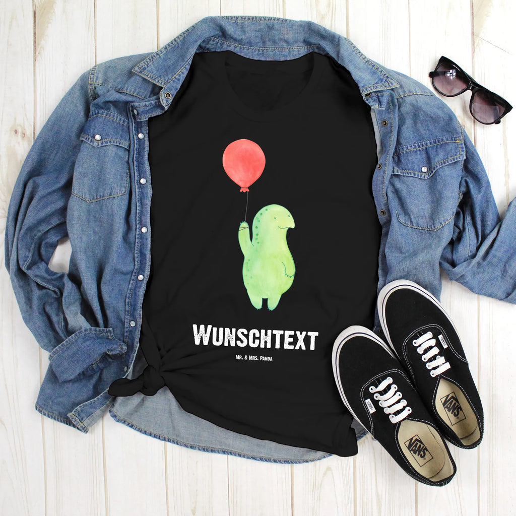 Personalisiertes T-Shirt Schildkröte Luftballon T-Shirt Personalisiert, T-Shirt mit Namen, T-Shirt mit Aufruck, Männer, Frauen, Wunschtext, Bedrucken, Schildkröte, Schildkröten, Mutausbruch, Motivation, Motivationsspruch