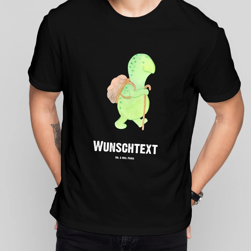 Personalisiertes T-Shirt Schildkröte Wanderer T-Shirt Personalisiert, T-Shirt mit Namen, T-Shirt mit Aufruck, Männer, Frauen, Wunschtext, Bedrucken, Schildkröte, Schildkröten, Motivation, Motivationsspruch, Motivationssprüche, Neuanfang