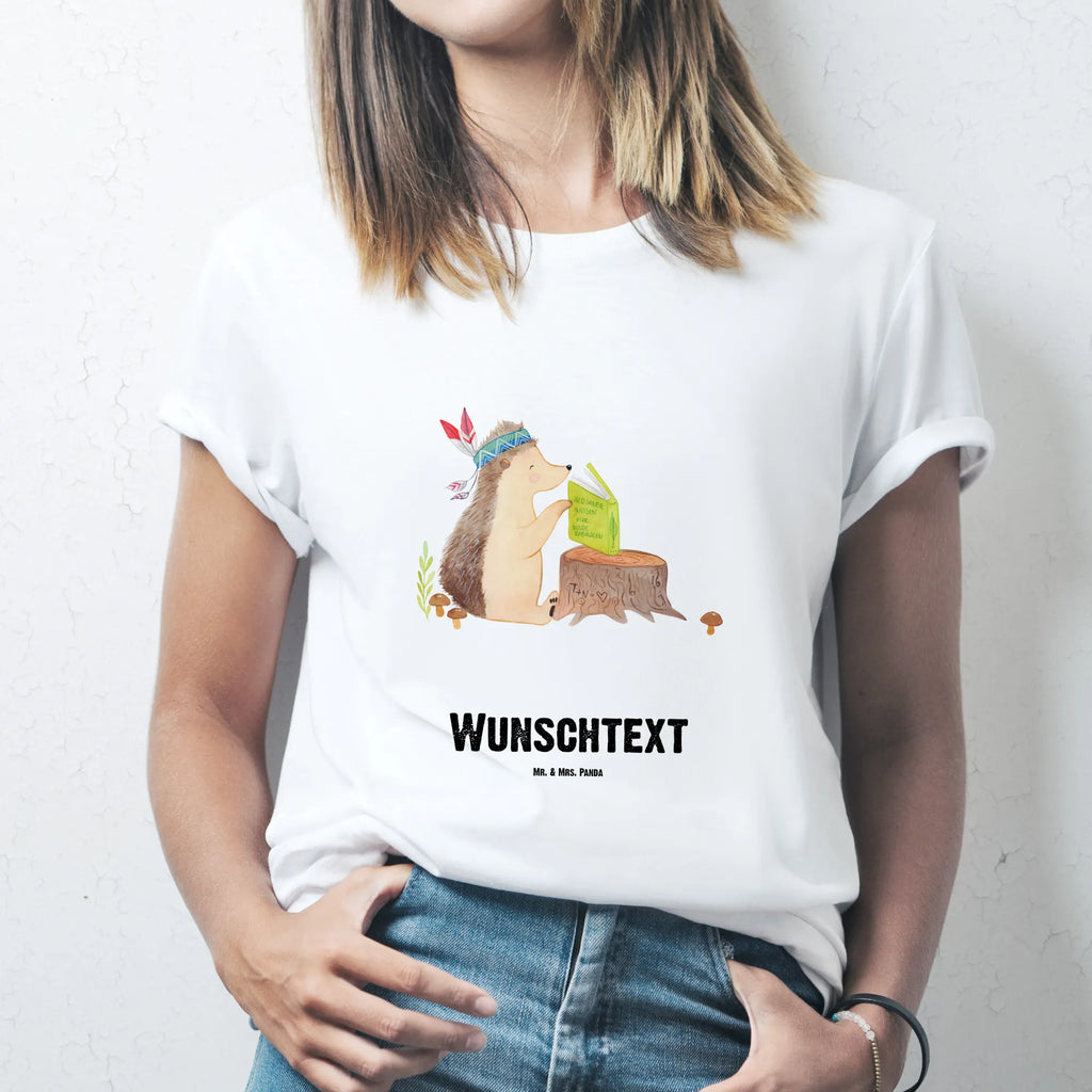 Personalisiertes T-Shirt Igel Federschmuck T-Shirt Personalisiert, T-Shirt mit Namen, T-Shirt mit Aufruck, Männer, Frauen, Waldtiere, Tiere, Igel, Indianer, Abenteuer, Lagerfeuer, Camping