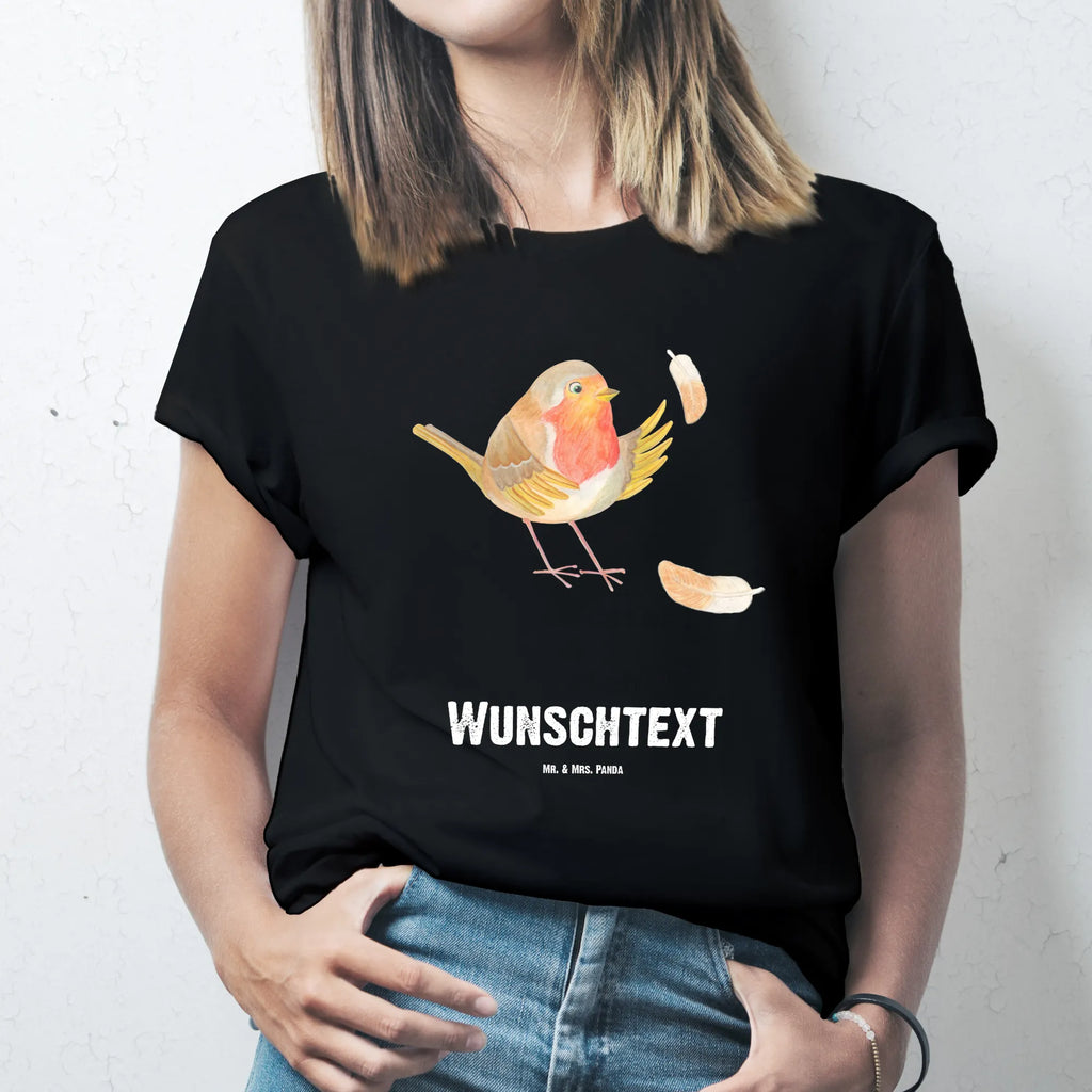 Personalisiertes T-Shirt Rotkehlchen mit Federn T-Shirt Personalisiert, T-Shirt mit Namen, T-Shirt mit Aufruck, Männer, Frauen, Wunschtext, Bedrucken, Tiermotive, Gute Laune, lustige Sprüche, Tiere, What if i fall, Rotkehlchen, Spruch Motivation, Spruch Mut, Vogel, Motivation Sprüche, Motivationsbilder, fliegen