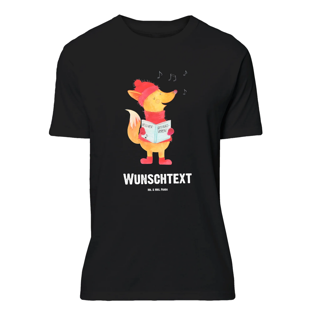 Personalisiertes T-Shirt Fuchs Sänger T-Shirt Personalisiert, T-Shirt mit Namen, T-Shirt mit Aufruck, Männer, Frauen, Wunschtext, Bedrucken, Winter, Weihnachten, Weihnachtsdeko, Nikolaus, Advent, Heiligabend, Wintermotiv, Fuchs, Füchse, Sänger, Geschenk Sänger, Singen, Weihnachtslieder