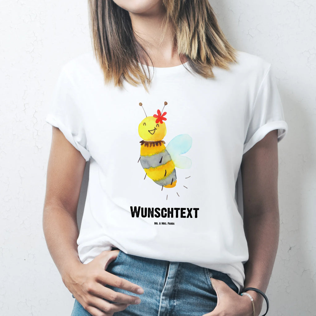 Personalisiertes T-Shirt Biene Blume T-Shirt Personalisiert, T-Shirt mit Namen, T-Shirt mit Aufruck, Männer, Frauen, Wunschtext, Bedrucken, Biene, Wespe, Hummel