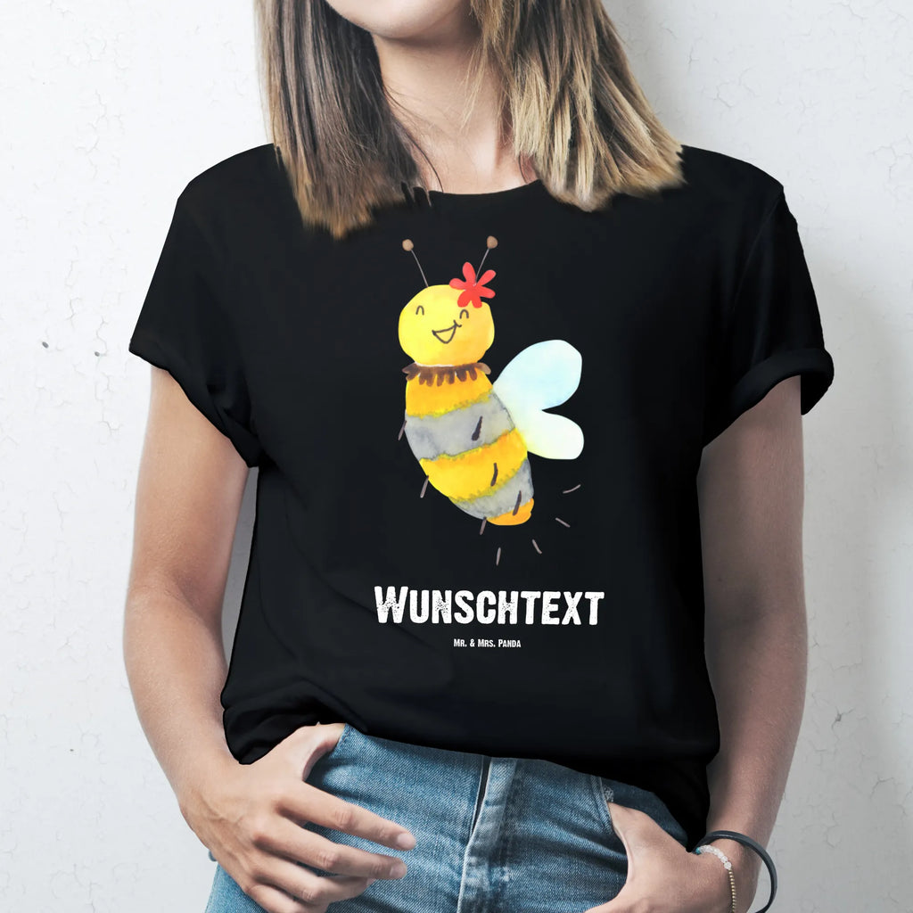 Personalisiertes T-Shirt Biene Blume T-Shirt Personalisiert, T-Shirt mit Namen, T-Shirt mit Aufruck, Männer, Frauen, Wunschtext, Bedrucken, Biene, Wespe, Hummel