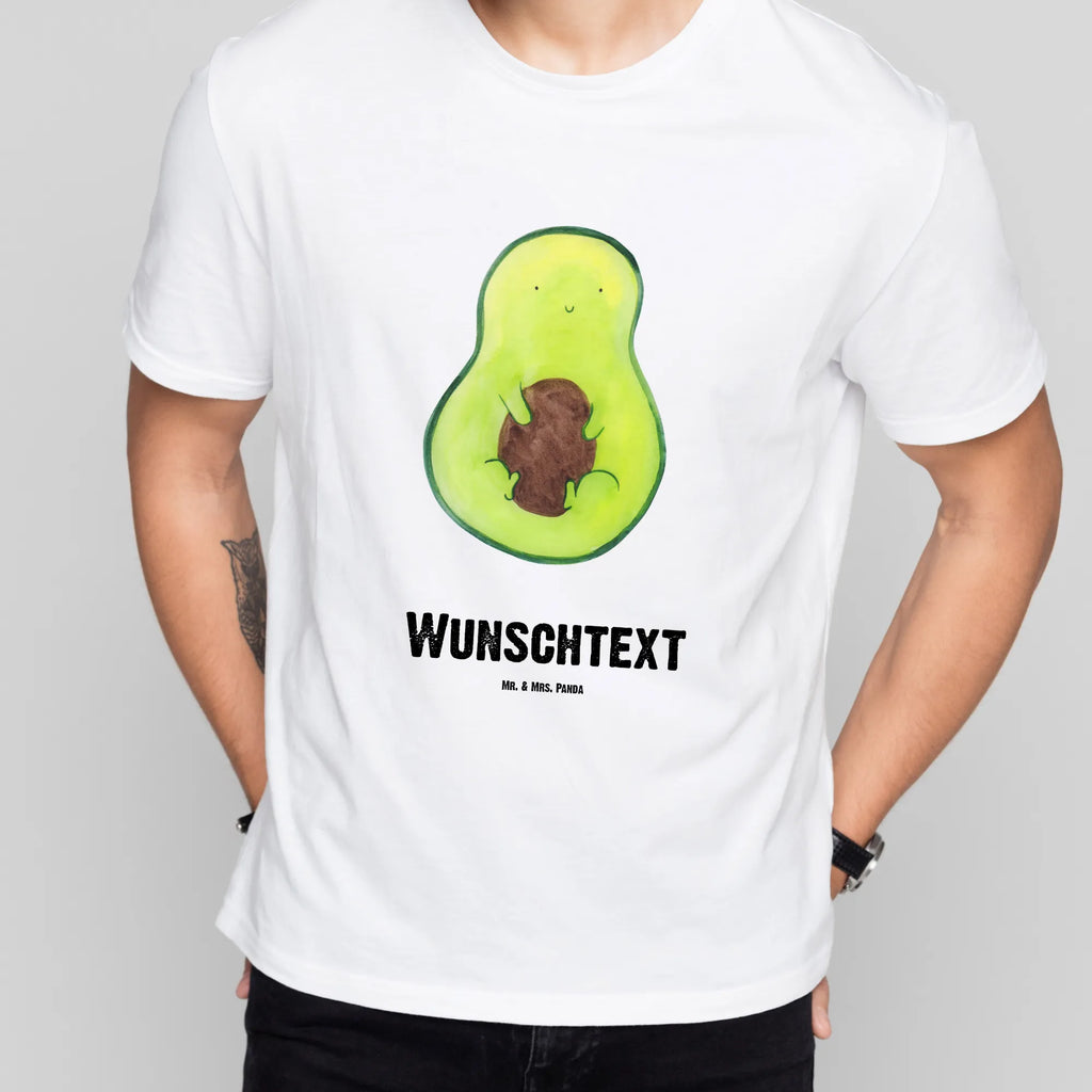 Personalisiertes T-Shirt Avocado mit Kern T-Shirt Personalisiert, T-Shirt mit Namen, T-Shirt mit Aufruck, Männer, Frauen, Wunschtext, Bedrucken, Avocado, Veggie, Vegan, Gesund, Avokado, Avocadokern, Kern, Pflanze, Spruch Leben