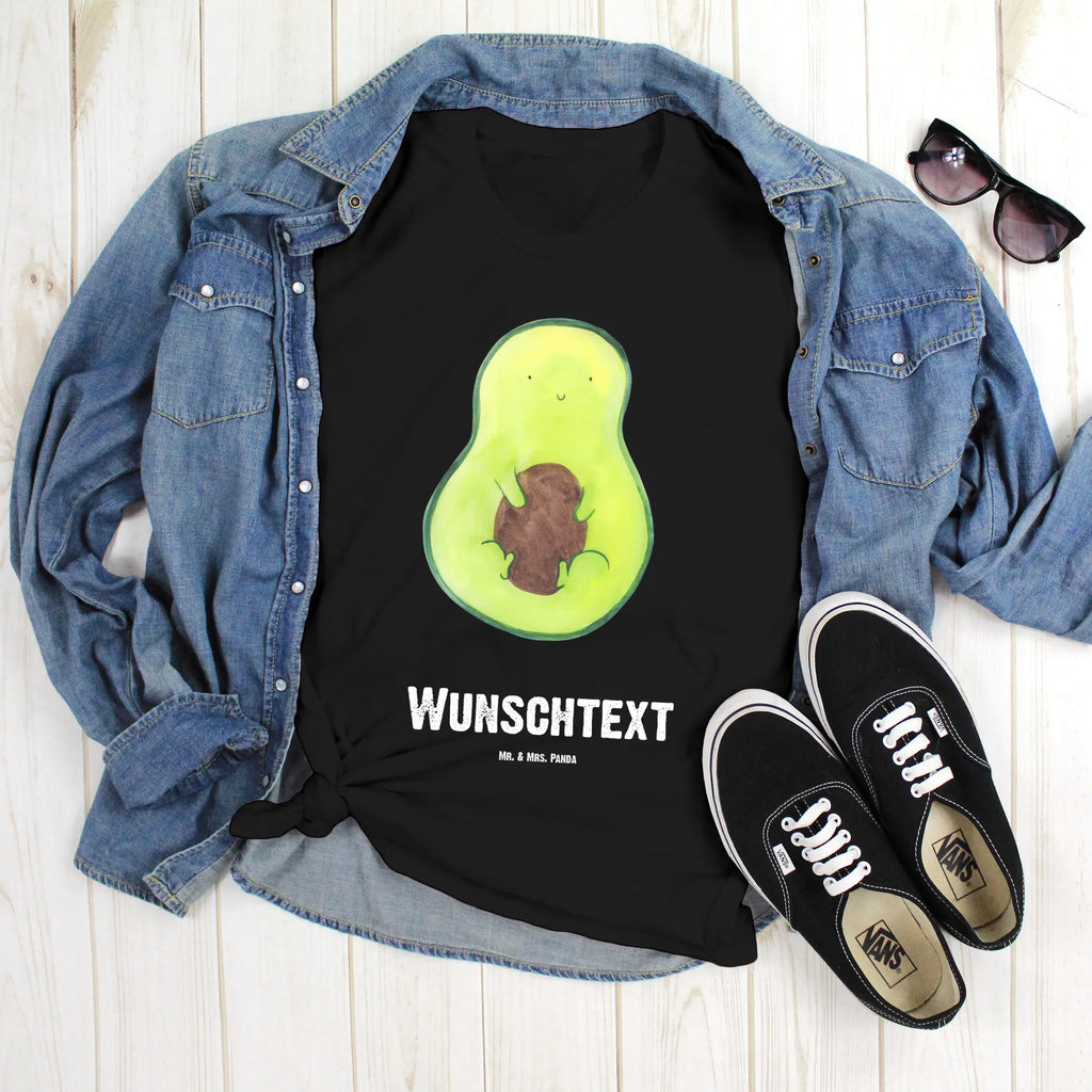 Personalisiertes T-Shirt Avocado mit Kern T-Shirt Personalisiert, T-Shirt mit Namen, T-Shirt mit Aufruck, Männer, Frauen, Wunschtext, Bedrucken, Avocado, Veggie, Vegan, Gesund, Avokado, Avocadokern, Kern, Pflanze, Spruch Leben