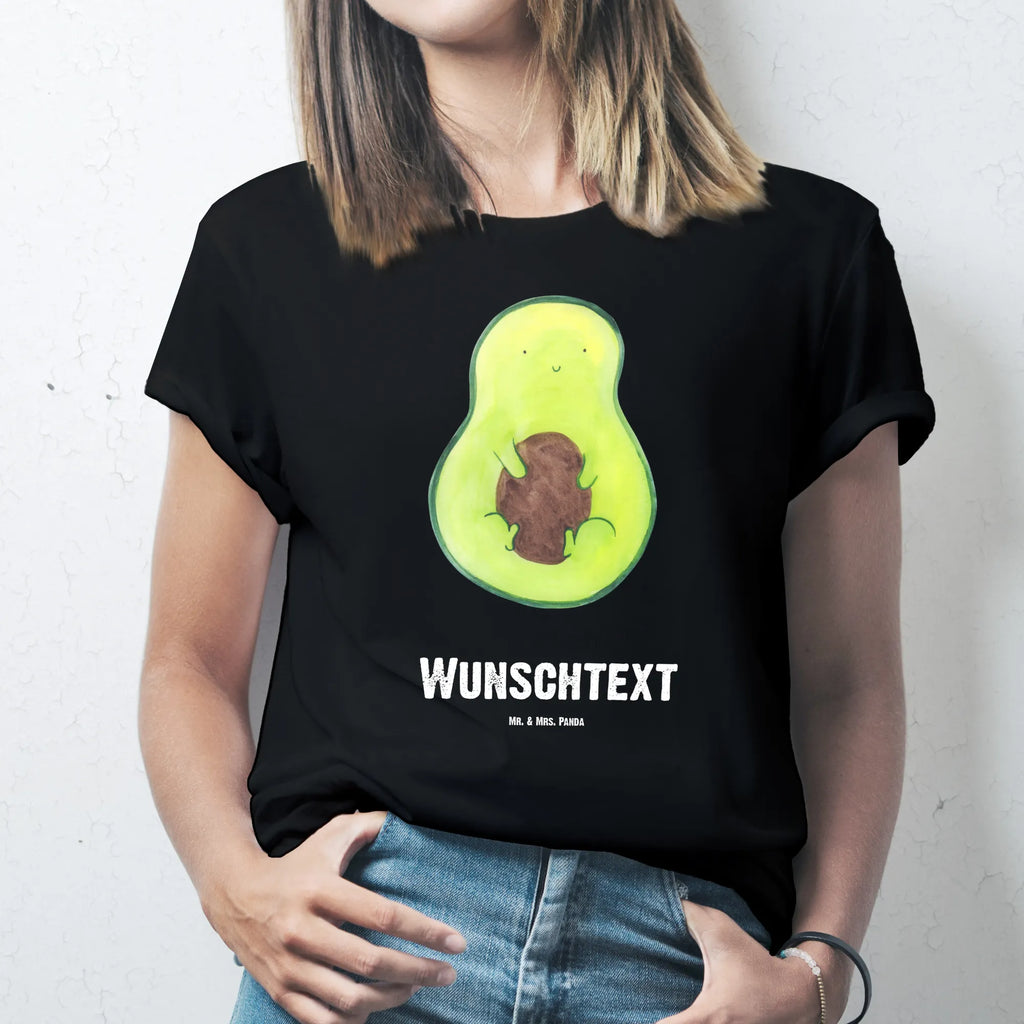 Personalisiertes T-Shirt Avocado mit Kern T-Shirt Personalisiert, T-Shirt mit Namen, T-Shirt mit Aufruck, Männer, Frauen, Wunschtext, Bedrucken, Avocado, Veggie, Vegan, Gesund, Avokado, Avocadokern, Kern, Pflanze, Spruch Leben