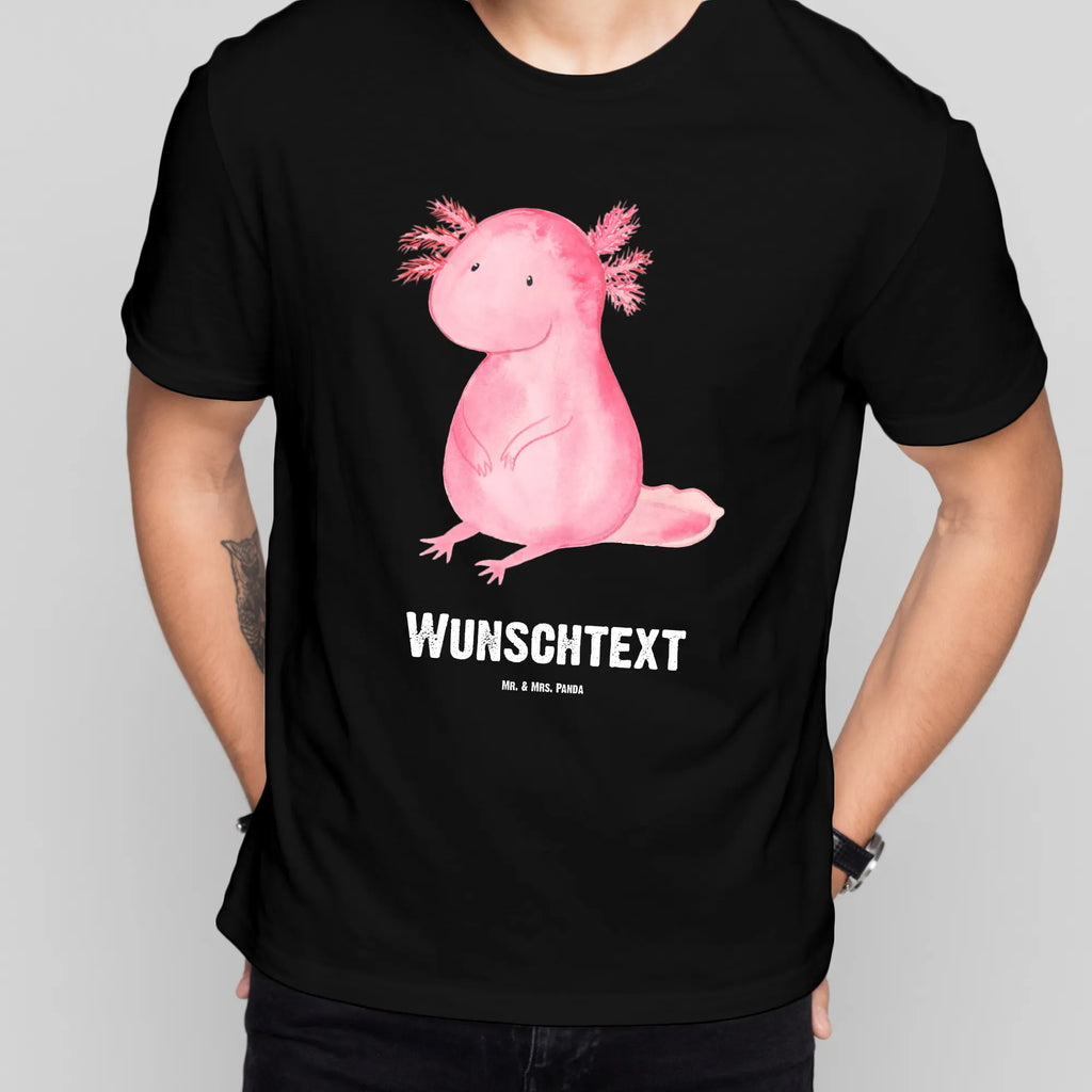 Personalisiertes T-Shirt Axolotl T-Shirt Personalisiert, T-Shirt mit Namen, T-Shirt mit Aufruck, Männer, Frauen, Wunschtext, Bedrucken, Axolotl, Molch, Axolot, vergnügt, fröhlich, zufrieden, Lebensstil, Weisheit, Lebensweisheit, Liebe, Freundin