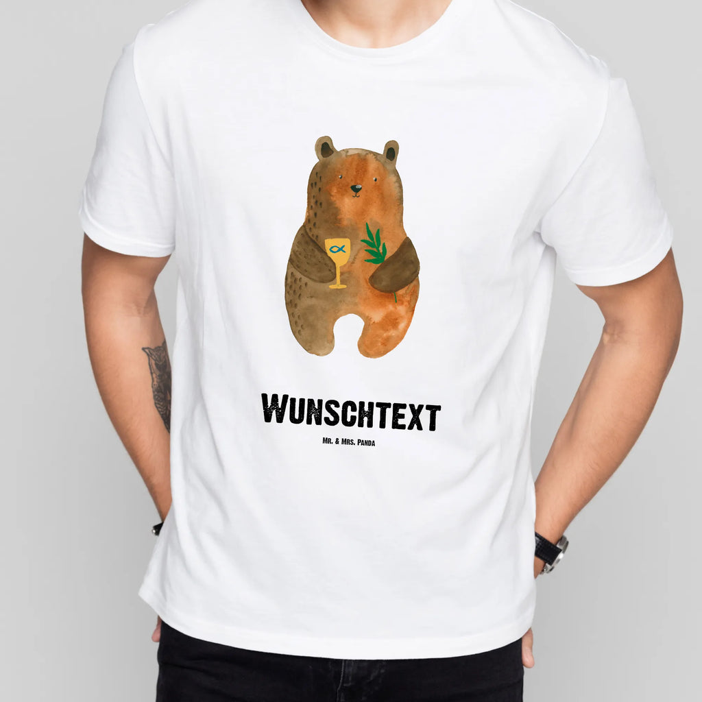 Personalisiertes T-Shirt Konfirmation-Bär T-Shirt Personalisiert, T-Shirt mit Namen, T-Shirt mit Aufruck, Männer, Frauen, Wunschtext, Bedrucken, Bär, Teddy, Teddybär, Konfirmation, Kirche, evangelisch, Gottesdienst