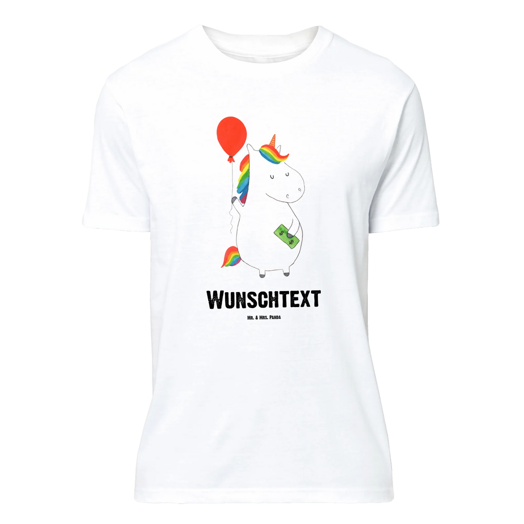 Personalisiertes T-Shirt Einhorn Luftballon T-Shirt Personalisiert, T-Shirt mit Namen, T-Shirt mit Aufruck, Männer, Frauen, Wunschtext, Bedrucken, Einhorn, Einhörner, Einhorn Deko, Pegasus, Unicorn, Luftballon, Geld, Lebenslust, Freude, Geschenk, Freundin