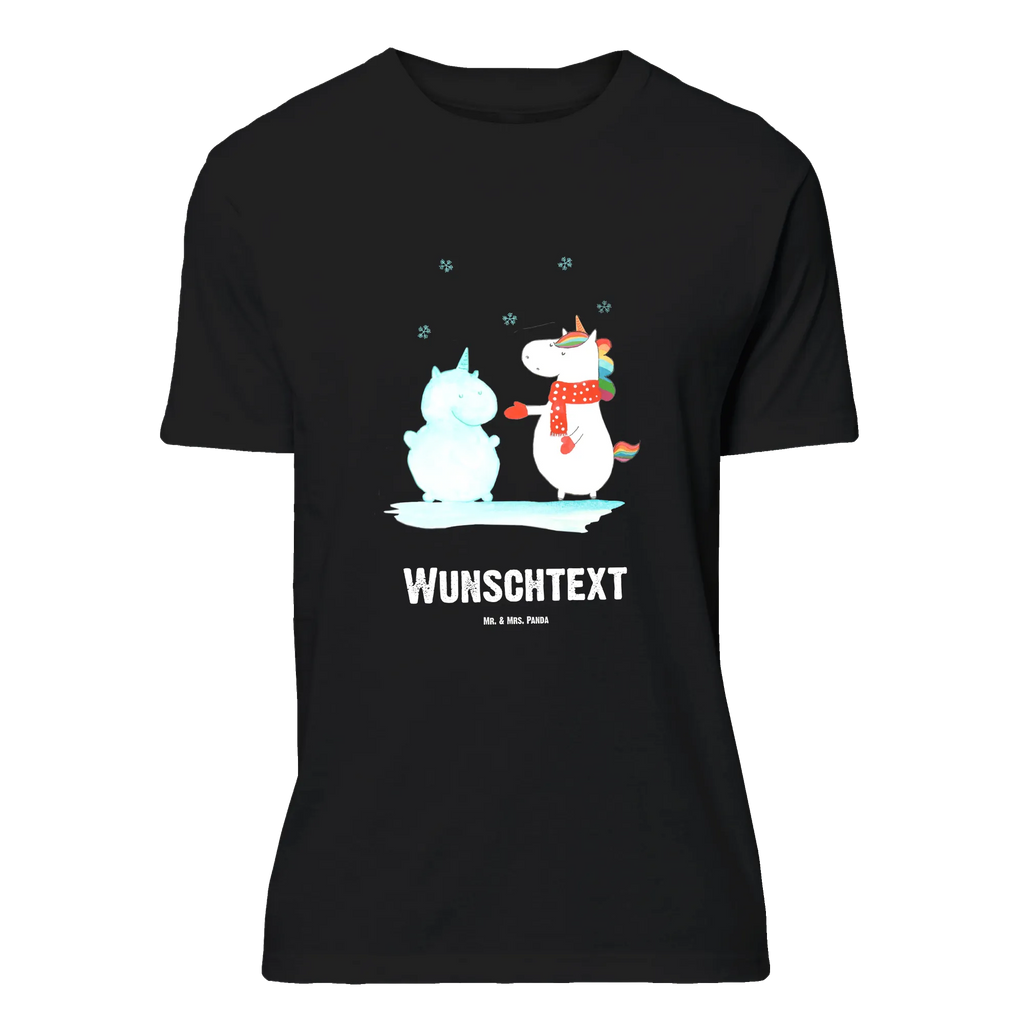 Personalisiertes T-Shirt Einhorn Schneemann T-Shirt Personalisiert, T-Shirt mit Namen, T-Shirt mit Aufruck, Männer, Frauen, Wunschtext, Bedrucken, Einhorn, Einhörner, Einhorn Deko, Pegasus, Unicorn, Schneemann, Winter, Schnee, Kuchen, Weihnachten, kalt, Mütze, Handschuhe, X-Mas