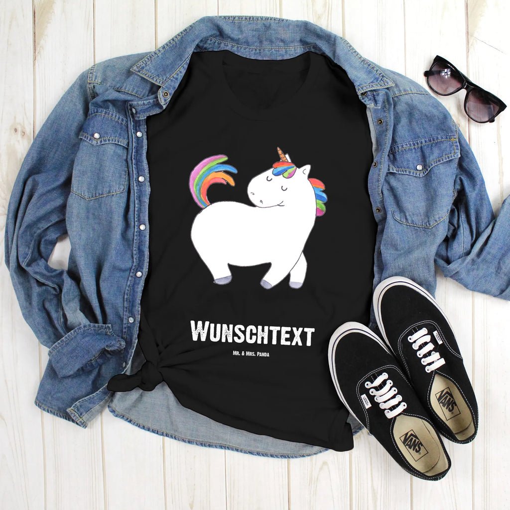 Personalisiertes T-Shirt Einhorn stolzierend T-Shirt Personalisiert, T-Shirt mit Namen, T-Shirt mit Aufruck, Männer, Frauen, Wunschtext, Bedrucken, Einhorn, Einhörner, Einhorn Deko, Pegasus, Unicorn, stolz, anders, bunt, Pferd, Reiter, Reiten, Freundin, Geschenk