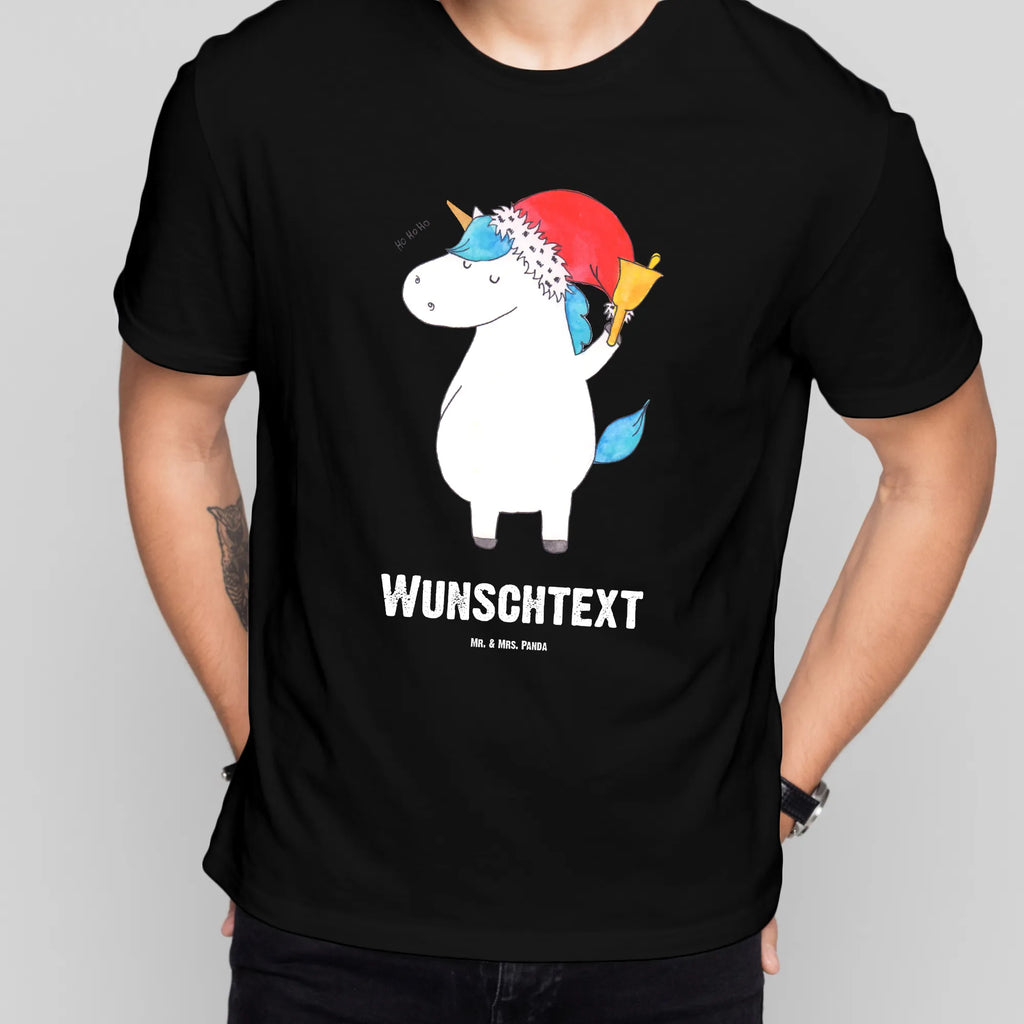 Personalisiertes T-Shirt Einhorn Weihnachtsmann T-Shirt Personalisiert, T-Shirt mit Namen, T-Shirt mit Aufruck, Männer, Frauen, Wunschtext, Bedrucken, Einhorn, Einhörner, Einhorn Deko, Pegasus, Unicorn, Gin, Schokolade, Schoki, Weihnachten, Weihnachtsmann, Nikolaus, Wunschzettel, Wunschliste, Feenstaub