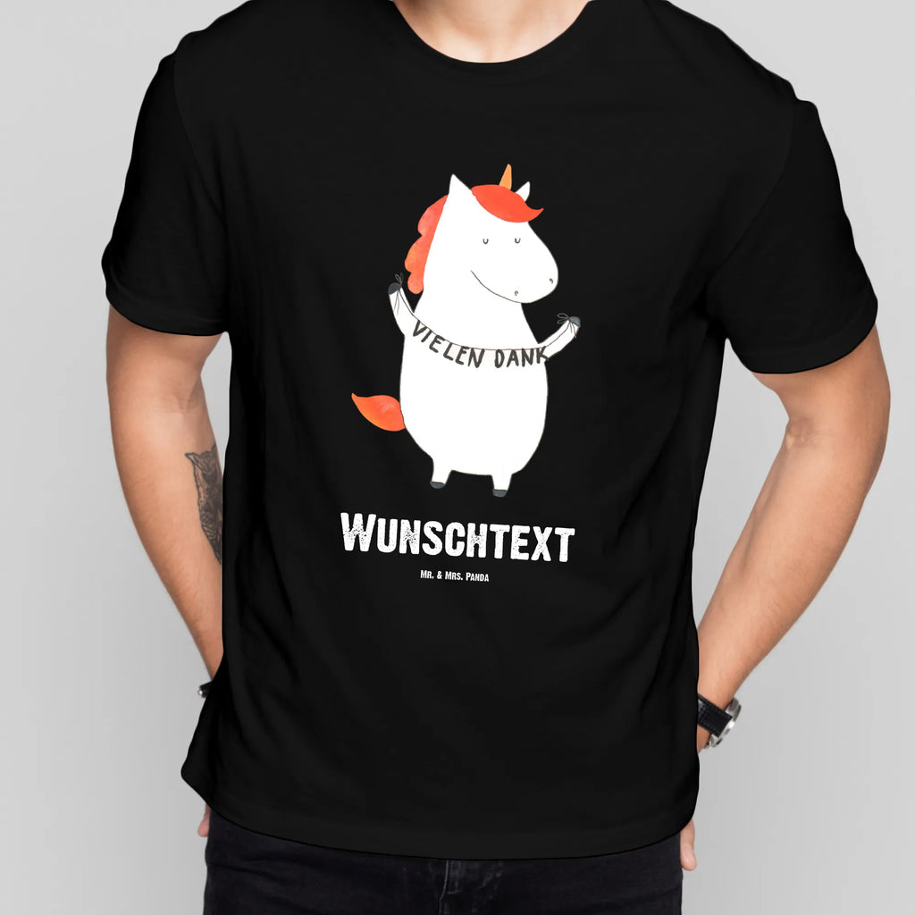 Personalisiertes T-Shirt Einhorn Vielen Dank T-Shirt Personalisiert, T-Shirt mit Namen, T-Shirt mit Aufruck, Männer, Frauen, Wunschtext, Bedrucken, Einhorn, Einhörner, Einhorn Deko, Pegasus, Unicorn, Danke, vielen Dank, Dankeschön, Danksagung