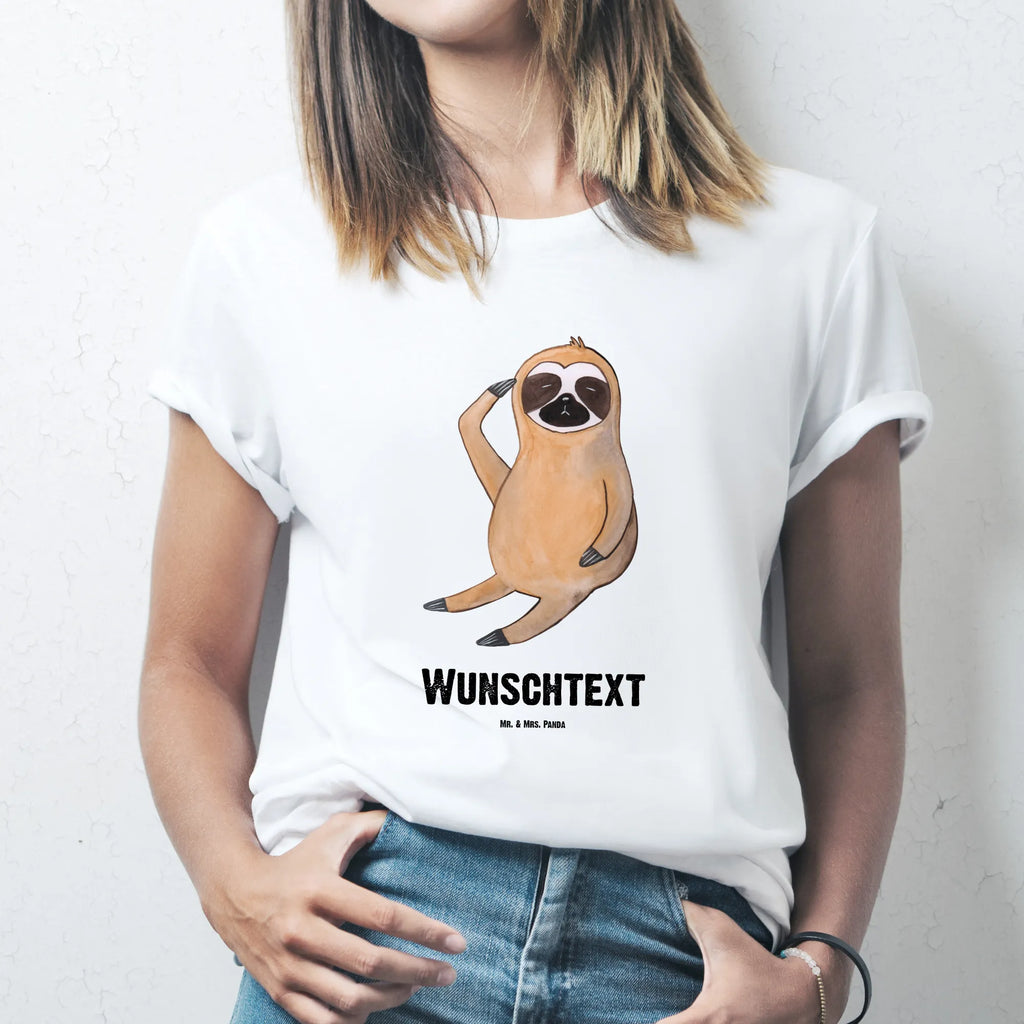 Personalisiertes T-Shirt Faultier Vogel zeigen T-Shirt Personalisiert, T-Shirt mit Namen, T-Shirt mit Aufruck, Männer, Frauen, Wunschtext, Bedrucken, Faultier, Faultier Geschenk, Faultier Deko, Faultiere, faul, Lieblingstier, Spinner, früher Vogel, der frühe Vogel, Frühaufsteher, Morgenmuffel, Vogel, Faultierwelt