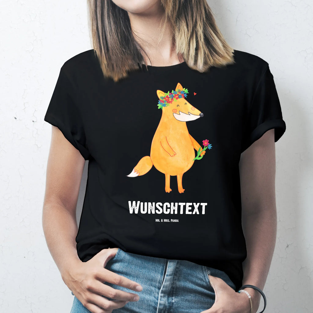 Personalisiertes T-Shirt Fuchs Blumen T-Shirt Personalisiert, T-Shirt mit Namen, T-Shirt mit Aufruck, Männer, Frauen, Wunschtext, Bedrucken, Fuchs, Füchse, Fox, Liebe, Freundin, Fuchsmädchen, Blumenmädchen, Freundinnen, Liebesbeweis, Blume, Blumen, Motivation, Freude, ich, mich, Selbstliebe