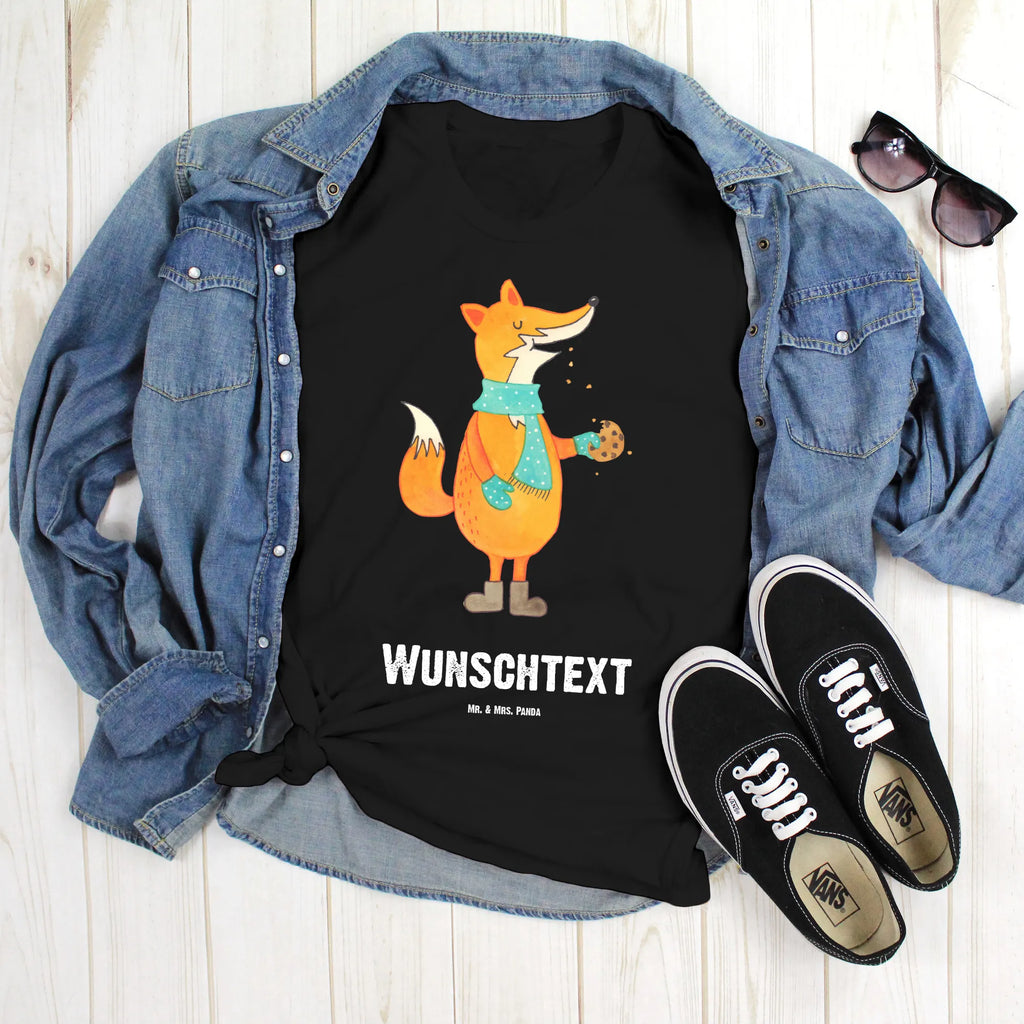 Personalisiertes T-Shirt Fuchs Keks T-Shirt Personalisiert, T-Shirt mit Namen, T-Shirt mit Aufruck, Männer, Frauen, Wunschtext, Bedrucken, Fuchs, Füchse, Backen Spruch, Kekse, Winter, Weihnachtszeit, Plätzchen, Liebe, Küche Deko