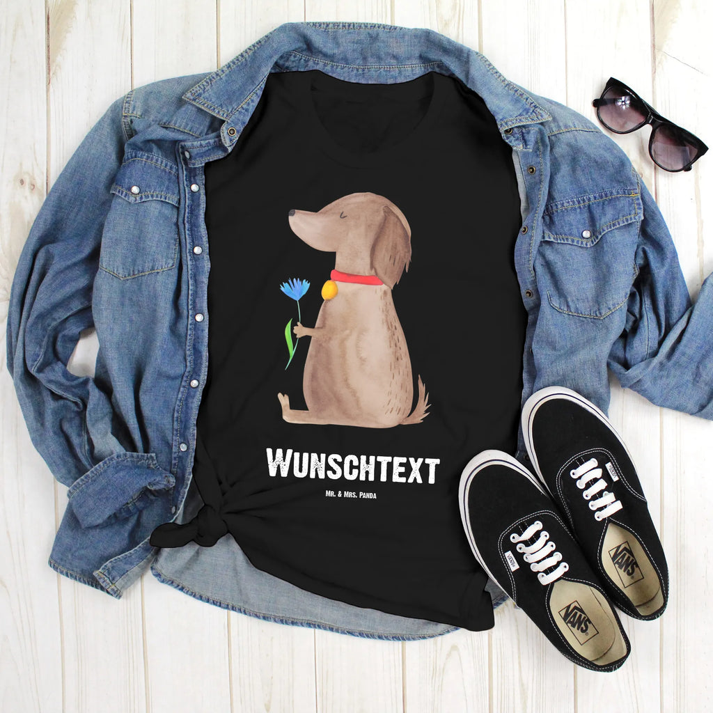 Personalisiertes T-Shirt Hund Blume T-Shirt Personalisiert, T-Shirt mit Namen, T-Shirt mit Aufruck, Männer, Frauen, Wunschtext, Bedrucken, Hund, Hundemotiv, Haustier, Hunderasse, Tierliebhaber, Hundebesitzer, Sprüche, Hunde, Frauchen, Hundeliebe