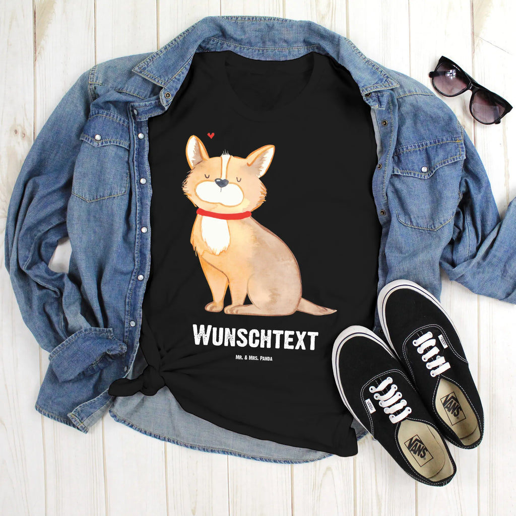 Personalisiertes T-Shirt Hundeglück T-Shirt Personalisiert, T-Shirt mit Namen, T-Shirt mit Aufruck, Männer, Frauen, Wunschtext, Bedrucken, Hund, Hundemotiv, Haustier, Hunderasse, Tierliebhaber, Hundebesitzer, Sprüche, Corgie, Hundeliebe, Spruch, Hundemama, Liebe