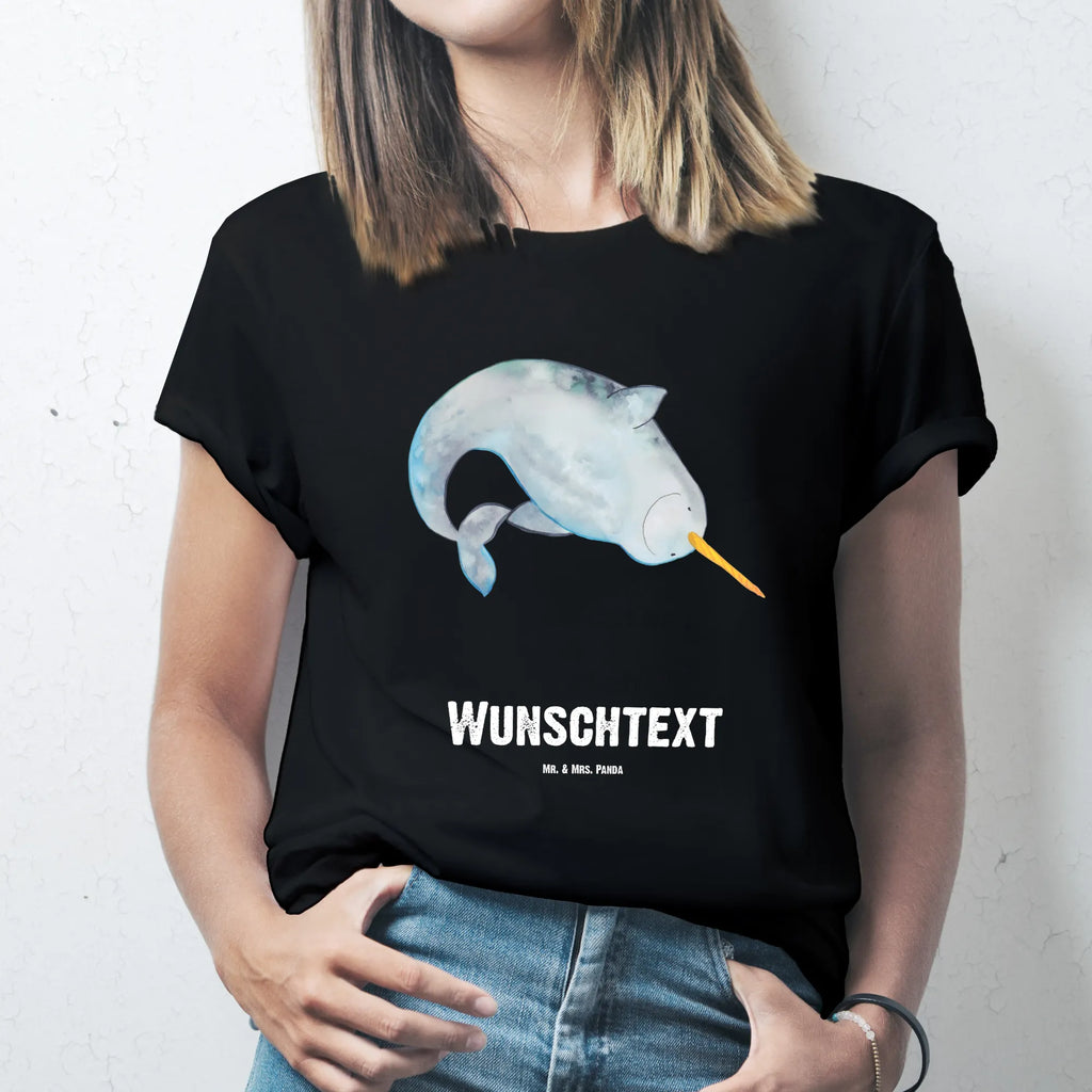 Personalisiertes T-Shirt Narwal T-Shirt Personalisiert, T-Shirt mit Namen, T-Shirt mit Aufruck, Männer, Frauen, Wunschtext, Bedrucken, Meerestiere, Meer, Urlaub, Narwal, Wal, Putzen, Hausfrau, Junggesellin, aufräumen, Kinderzimmer