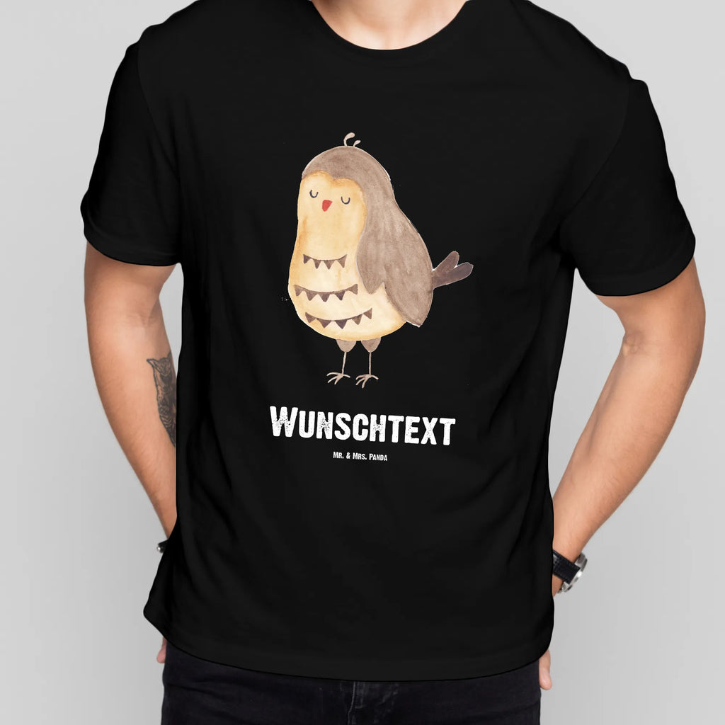 Personalisiertes T-Shirt Eule Zufrieden T-Shirt Personalisiert, T-Shirt mit Namen, T-Shirt mit Aufruck, Männer, Frauen, Wunschtext, Bedrucken, Eule, Eule Spruch, Eule deko, Owl, Liebe Spruch, Romantisch, Wortspiel lustig, Spruch schön, Geschenk Hochzeitstag