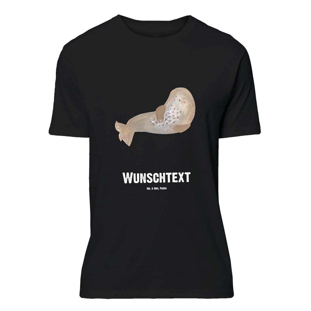 Personalisiertes T-Shirt Robbe lachend T-Shirt Personalisiert, T-Shirt mit Namen, T-Shirt mit Aufruck, Männer, Frauen, Wunschtext, Bedrucken, Tiermotive, Gute Laune, lustige Sprüche, Tiere, Robbe, Robben, Seehund, Strand, Meerestier, Ostsee, Nordsee