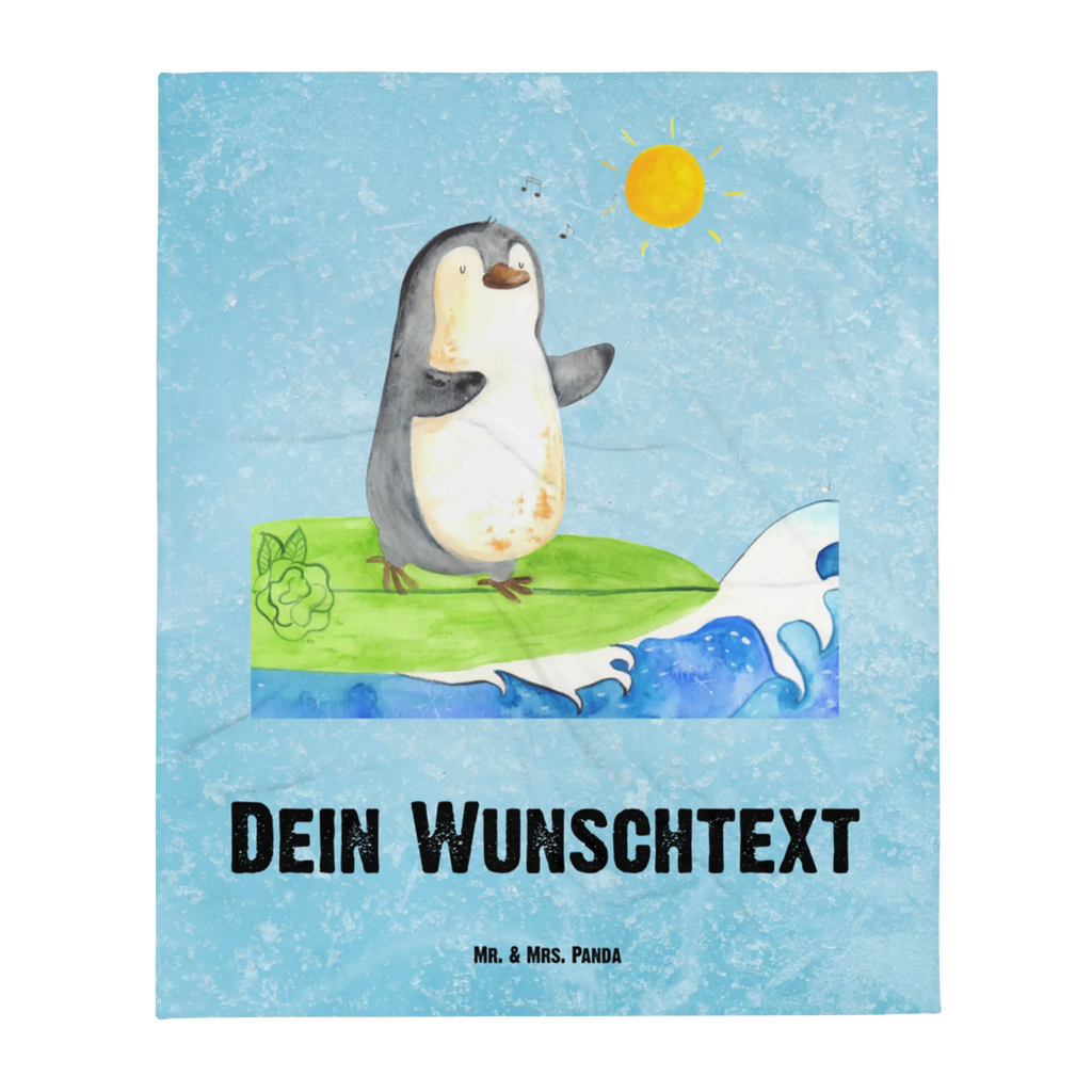 Personalisierte Decke Pinguin Surfer Personalisierte Decke, Decke mit Namen, Kuscheldecke mit Namen, Decke bedrucken, Kuscheldecke bedrucken, Pinguin, Pinguine, surfen, Surfer, Hawaii, Urlaub, Wellen, Wellen reiten, Portugal