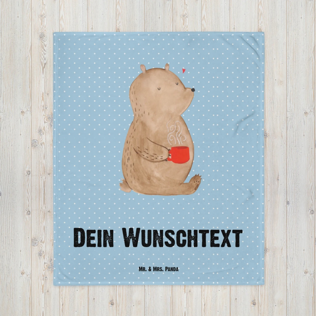 Personalisierte Decke Bär Kaffee Personalisierte Decke, Decke mit Namen, Kuscheldecke mit Namen, Decke bedrucken, Kuscheldecke bedrucken, Bär, Teddy, Teddybär, Kaffee, Coffee, Bären, guten Morgen, Morgenroutine, Welt erobern, Welt retten, Motivation