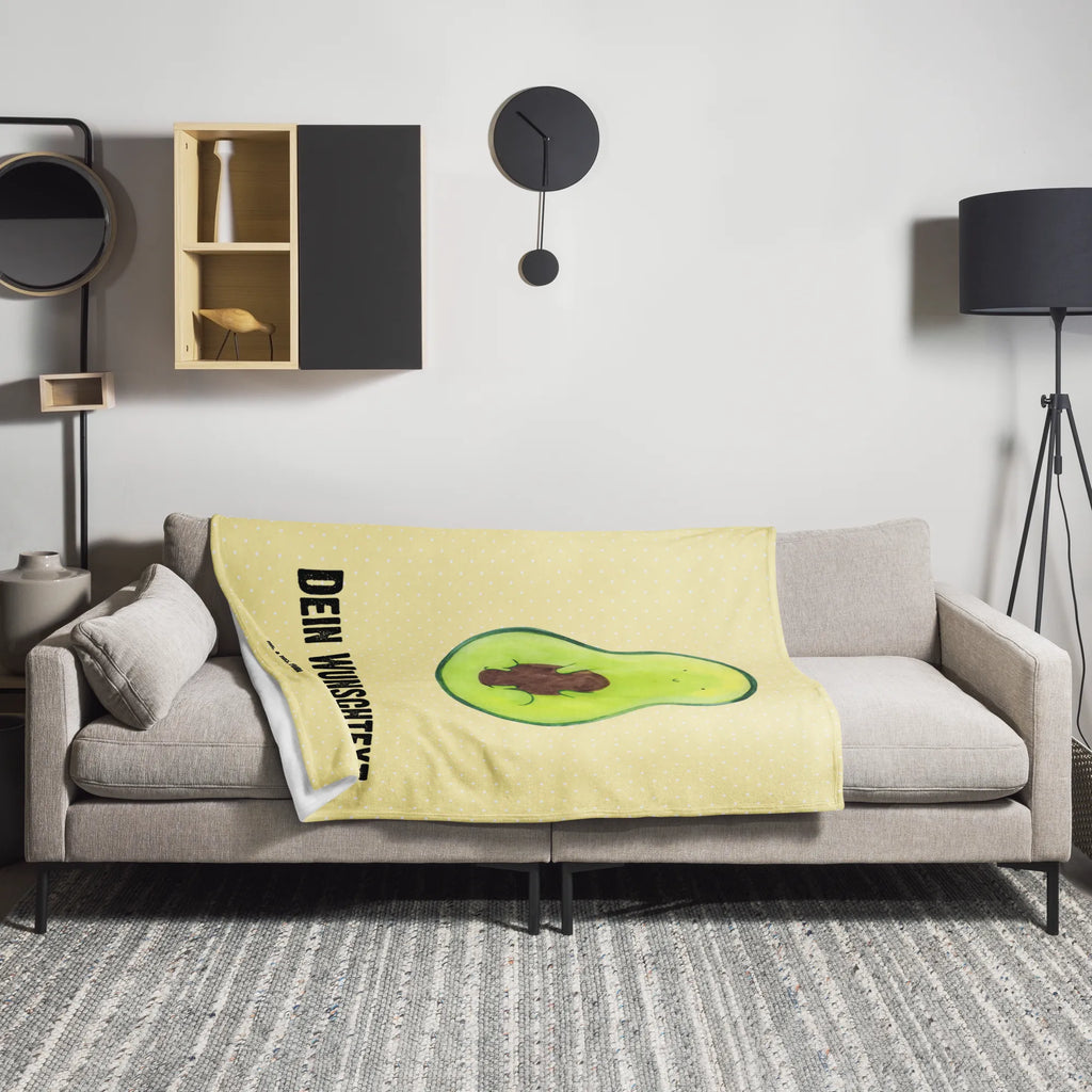 Personalisierte Decke Avocado mit Kern Personalisierte Decke, Decke mit Namen, Kuscheldecke mit Namen, Decke bedrucken, Kuscheldecke bedrucken, Avocado, Veggie, Vegan, Gesund, Avokado, Avocadokern, Kern, Pflanze, Spruch Leben