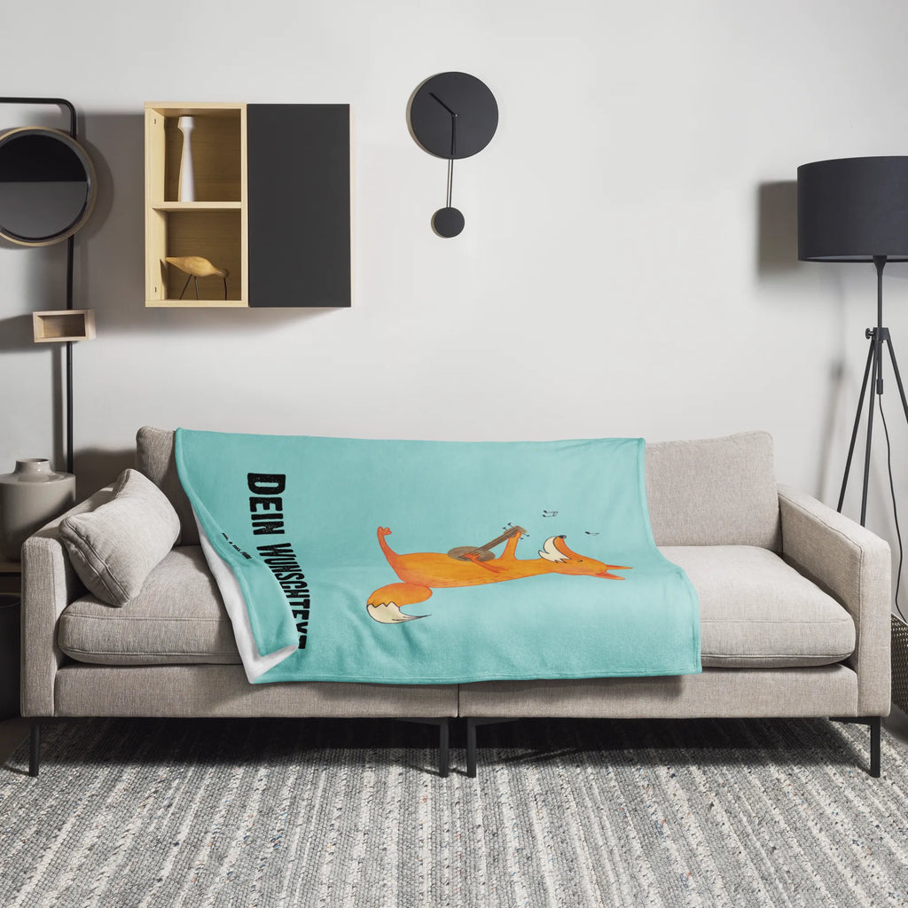 Personalisierte Decke Fuchs Gitarre Personalisierte Decke, Decke mit Namen, Kuscheldecke mit Namen, Decke bedrucken, Kuscheldecke bedrucken, Fuchs, Füchse, Geschenk Musiker, Musik Spruch, Musikerin, Sänger, Sängerin, Gitarre