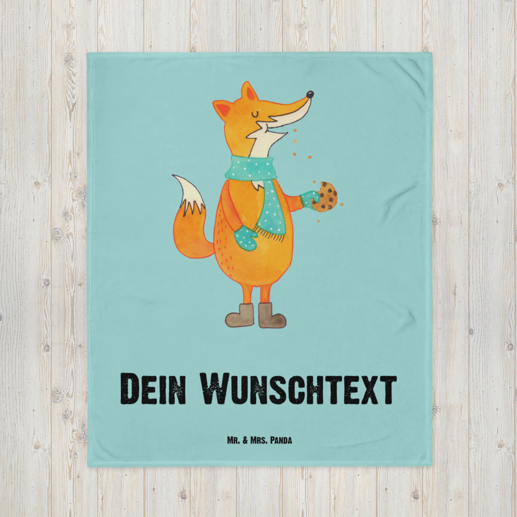 Personalisierte Decke Fuchs Keks Personalisierte Decke, Decke mit Namen, Kuscheldecke mit Namen, Decke bedrucken, Kuscheldecke bedrucken, Fuchs, Füchse, Backen Spruch, Kekse, Winter, Weihnachtszeit, Plätzchen, Liebe, Küche Deko