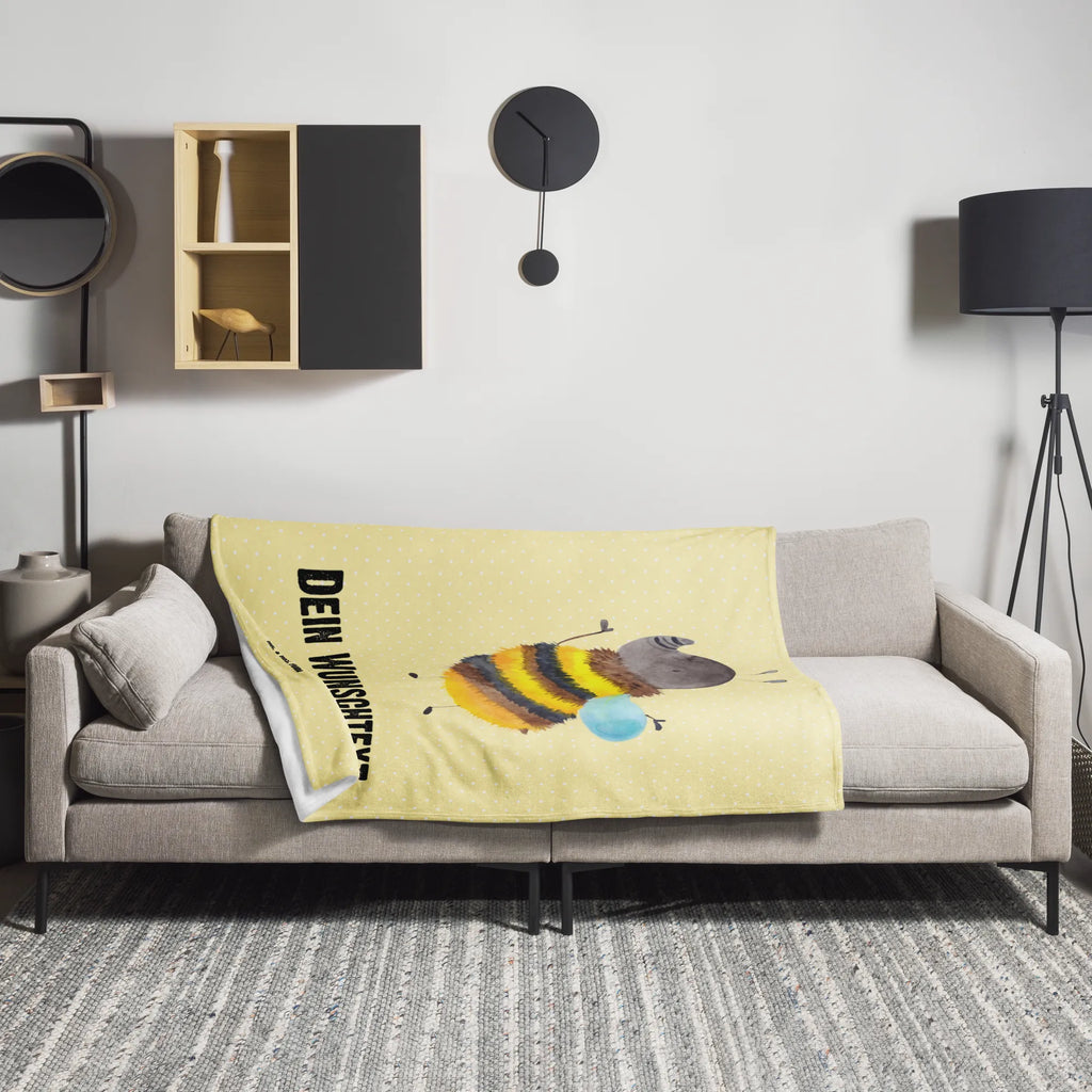 Personalisierte Decke Hummel flauschig Personalisierte Decke, Decke mit Namen, Kuscheldecke mit Namen, Decke bedrucken, Kuscheldecke bedrucken, Tiermotive, Gute Laune, lustige Sprüche, Tiere, Hummel, Flauschig, Biene, Blume, Natur